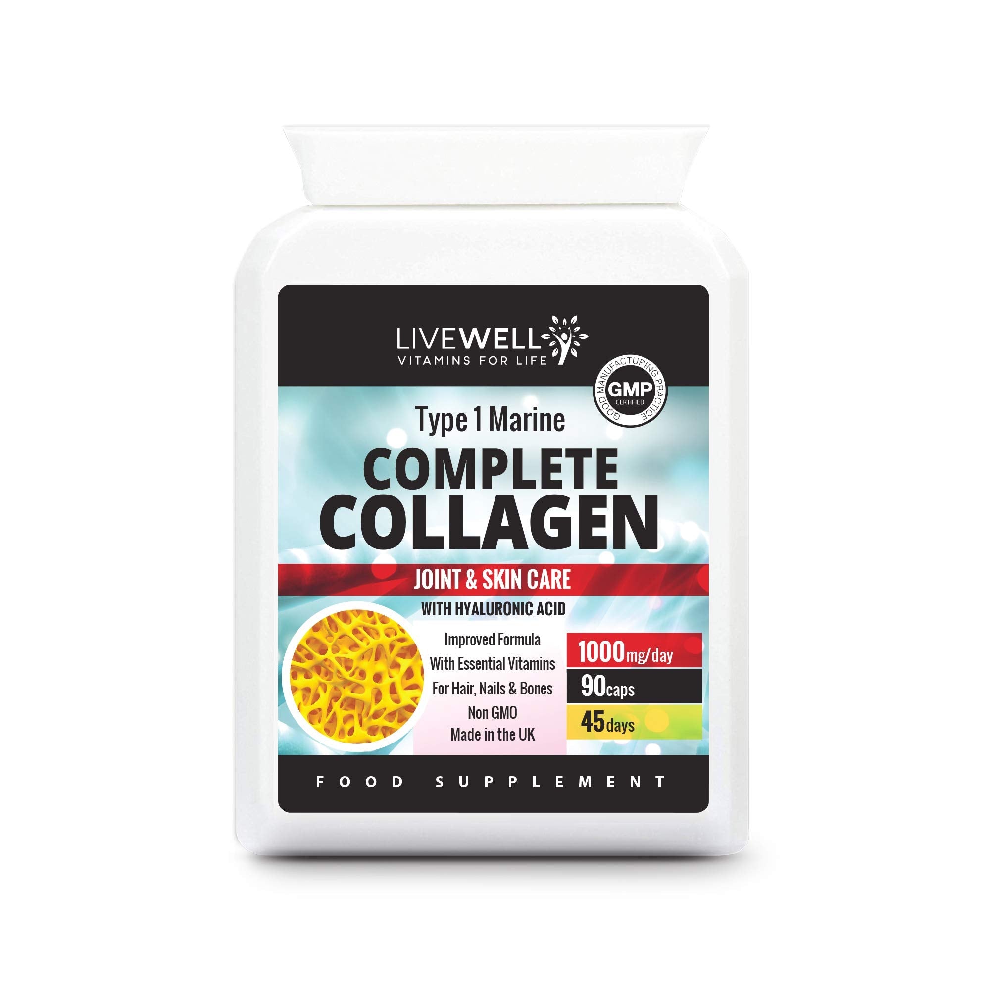 Collagen Supplements for Women or Men - Complete Type 1 Marine Collagen Complex
