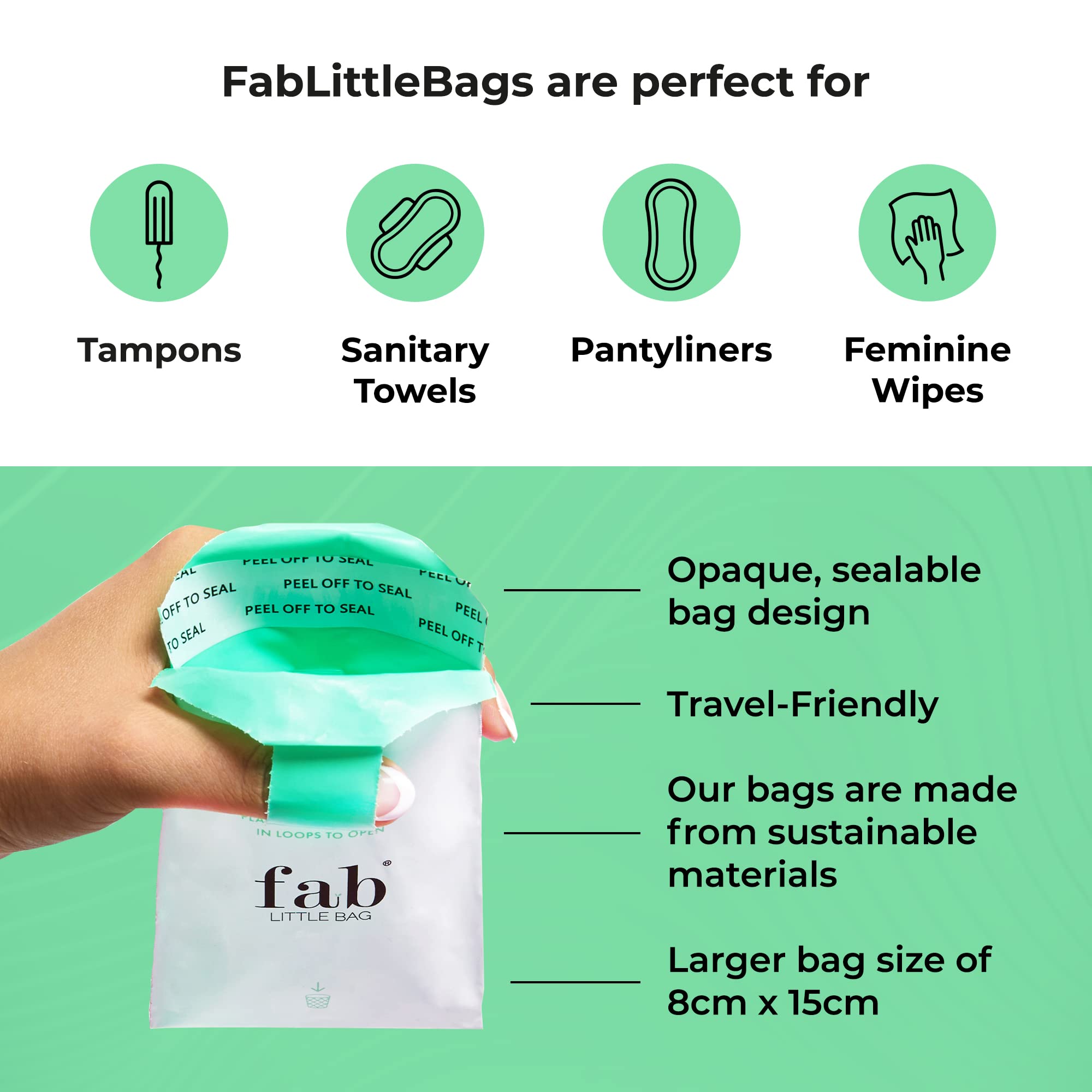 Fab Little Bag Starter Plus Pack - 45 Sanitary Disposal Bags Plus Recyclable Refill Pack