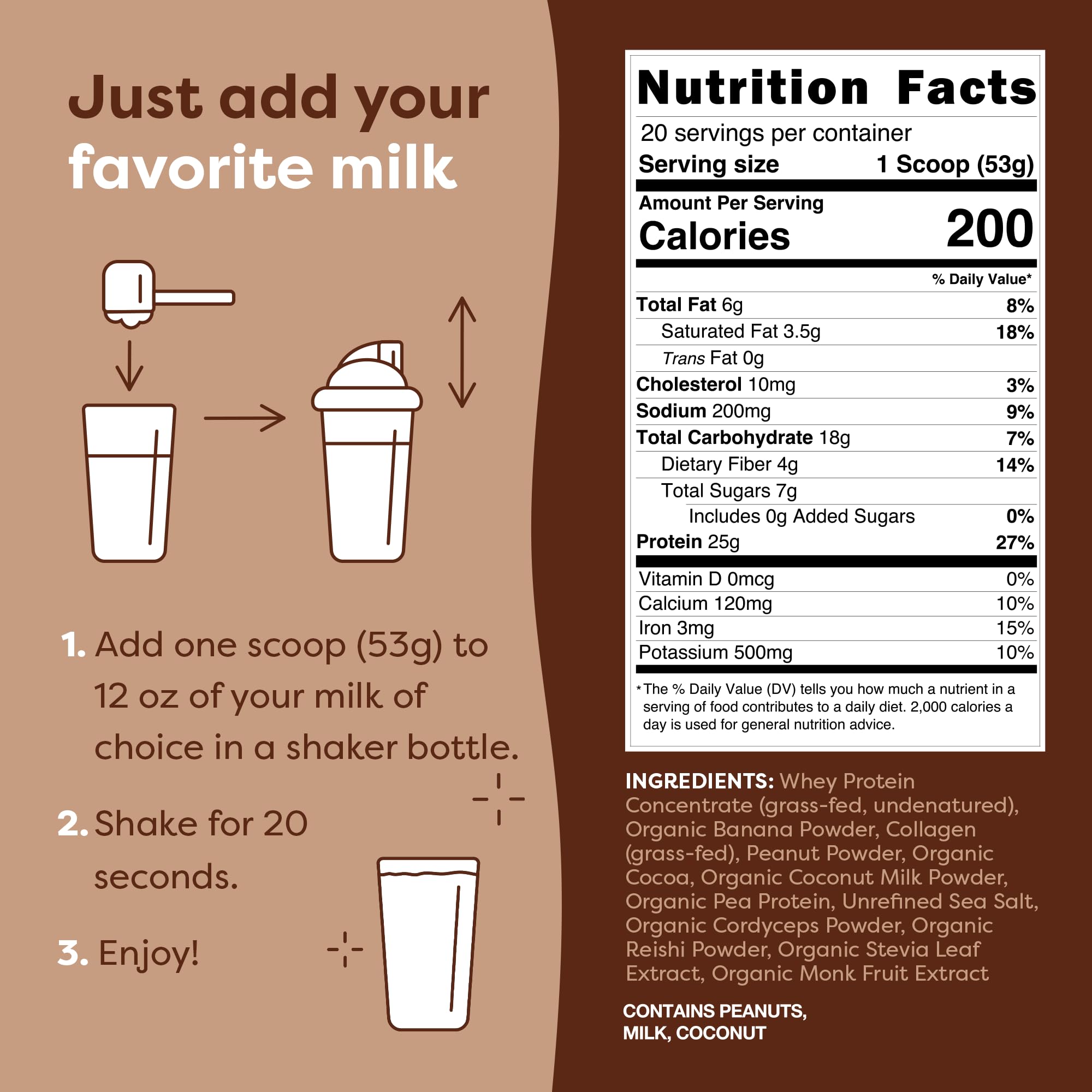 FlavCity Protein Powder Smoothie, Chocolate Peanut Butter - 100% Grass-Fed Whey Pro