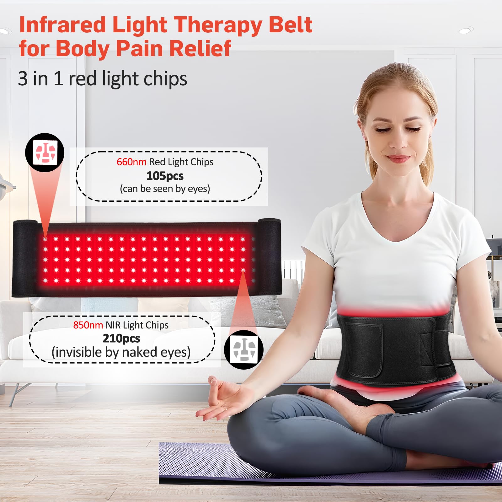 Red Light Therapy for Body, Infrared Light Therapy for Shoulder Waist Muscle Pain Relief