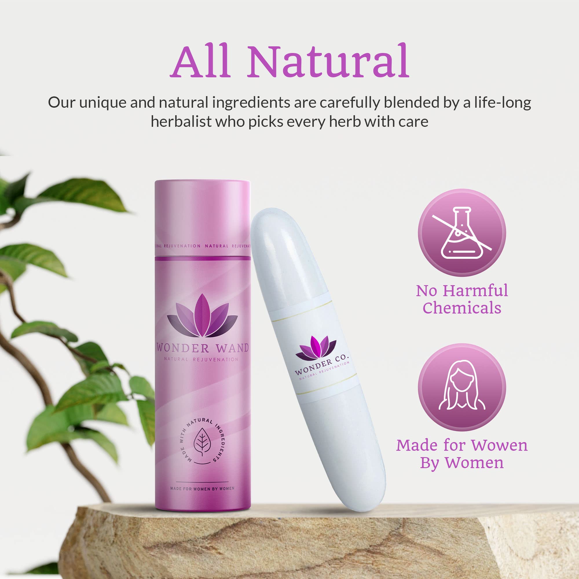 Wonder Co. - Wonder Wand, Upgraded Feminine Care Support, Fast-Acting Wand Essential