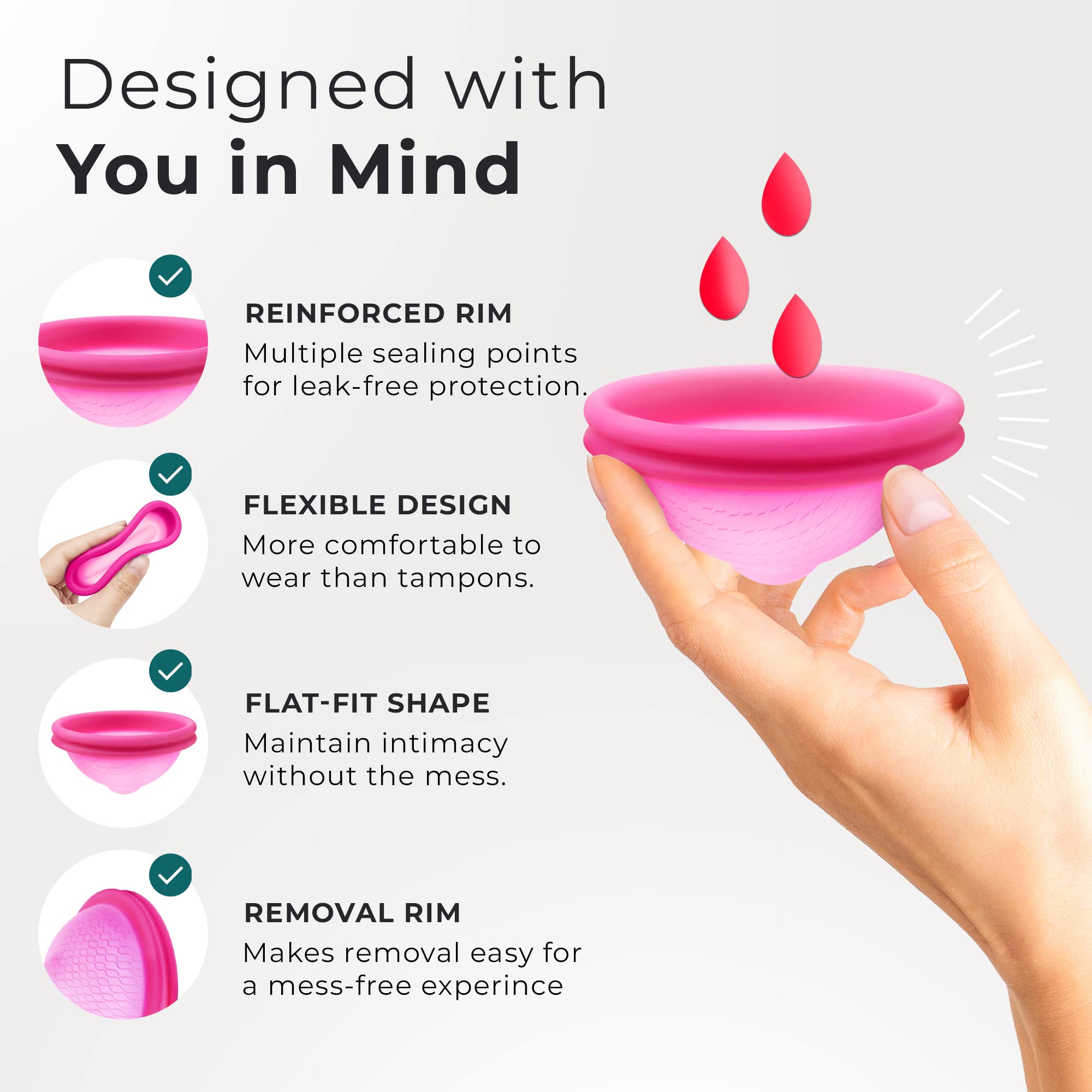 Ecoblossom Reusable Menstrual Disc - Large Menstrual Cup - Soft Period Disc for Women Designed