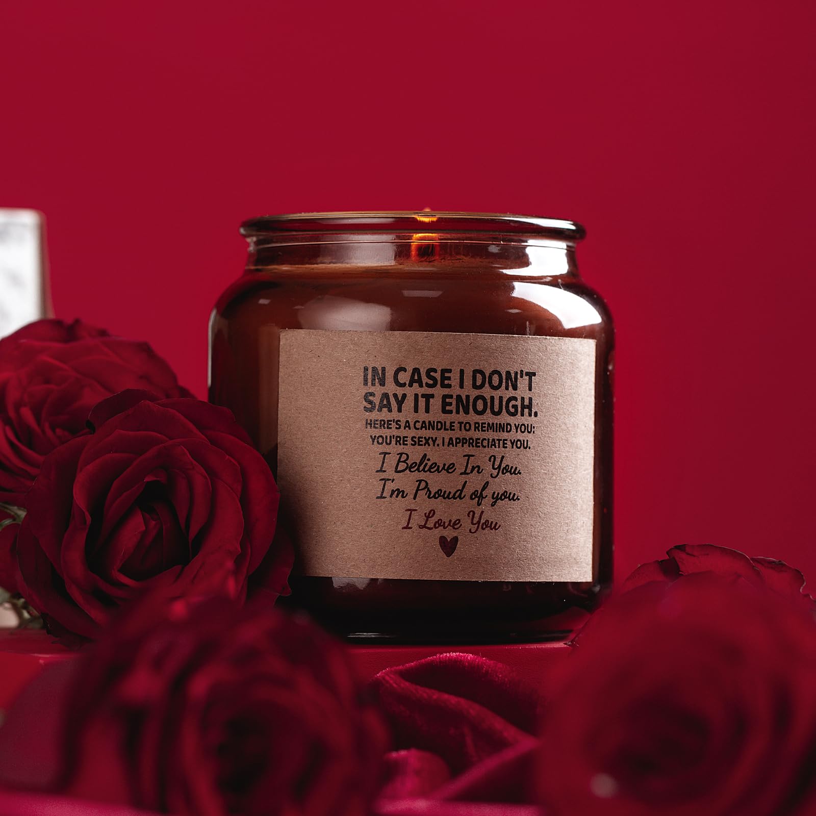 Candle Amber Moss Scented, Valentines Day Gifts for Her Girlfriend Wife, Romantic Anniversary