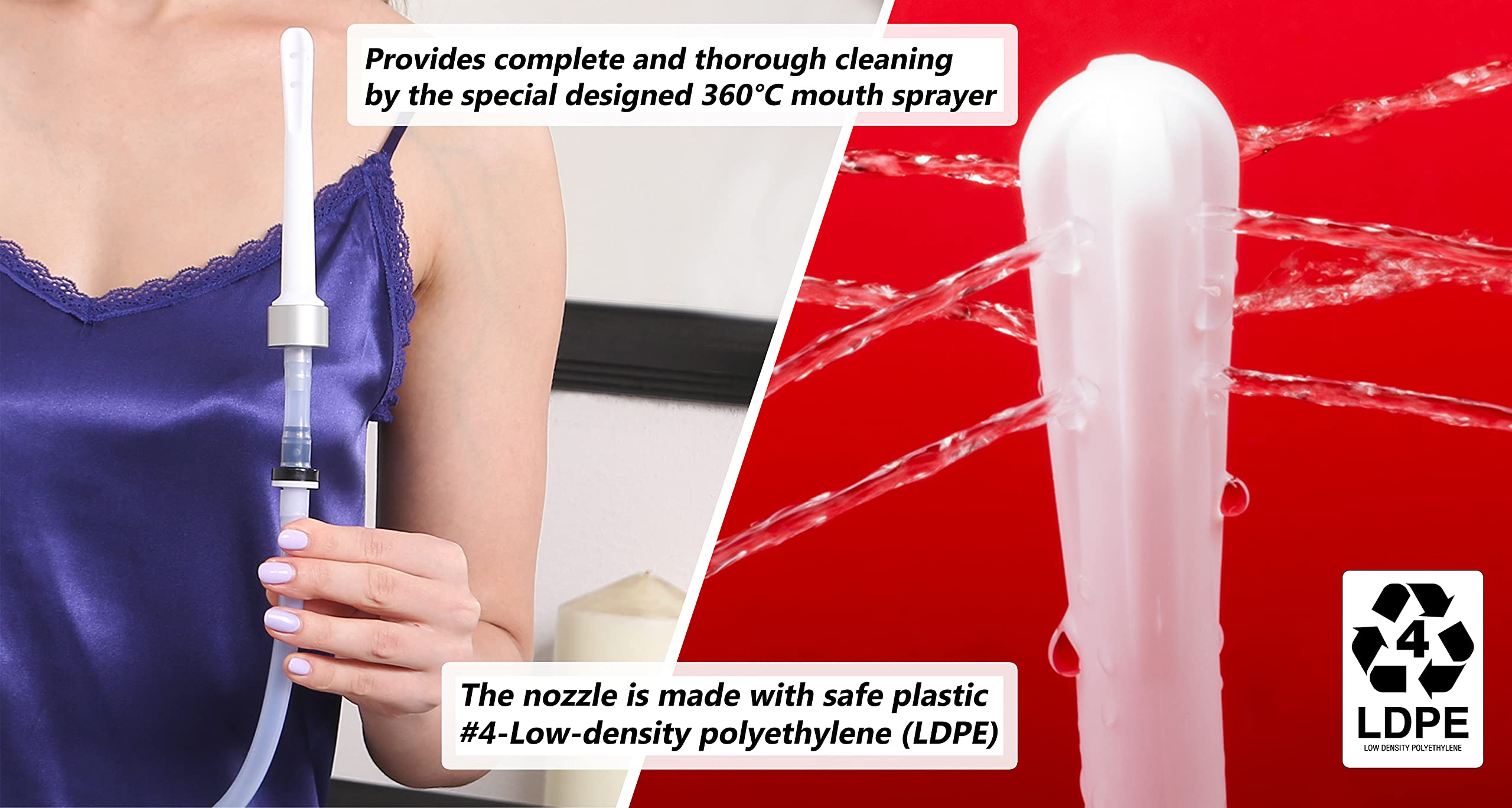 RVDKBULB Natural Vaginal Cleansing System with 3 One-Way Valves - Vaginal Douche for Women