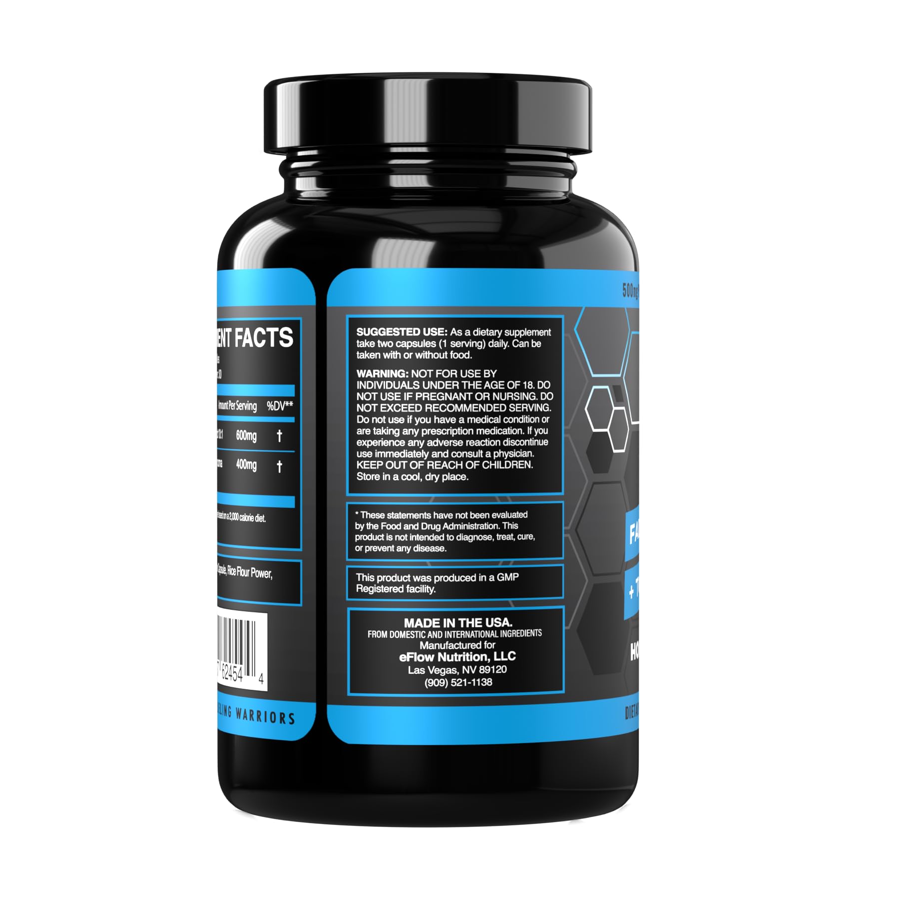 eFlow Nutrition Fadogia Agrestic + Tongkat Ali - [2-in-1] Natural Performance Supplement