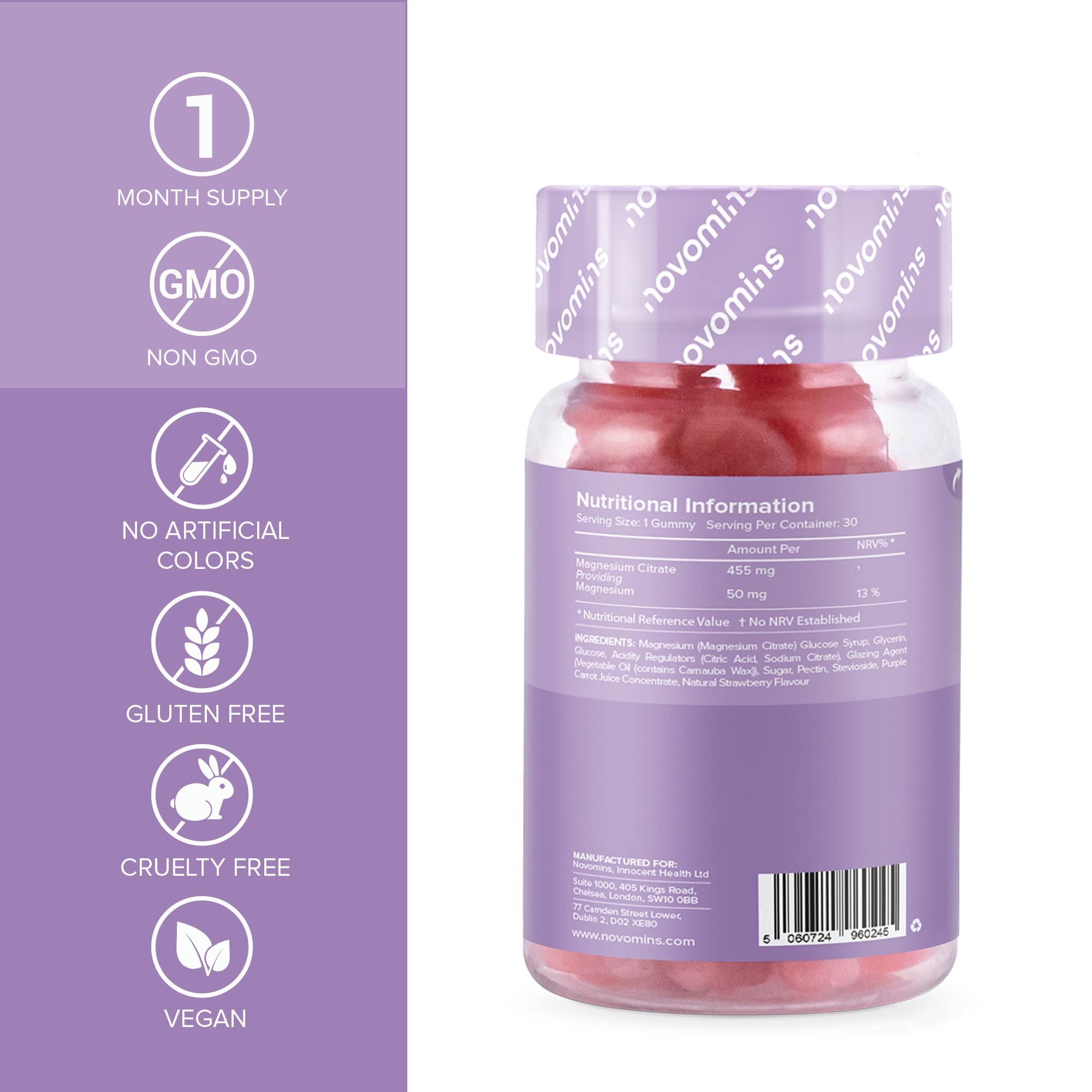 Kids Magnesium Gummies – Vegan - 1 Month Supply – Childrens Supplements – 30 Chewa