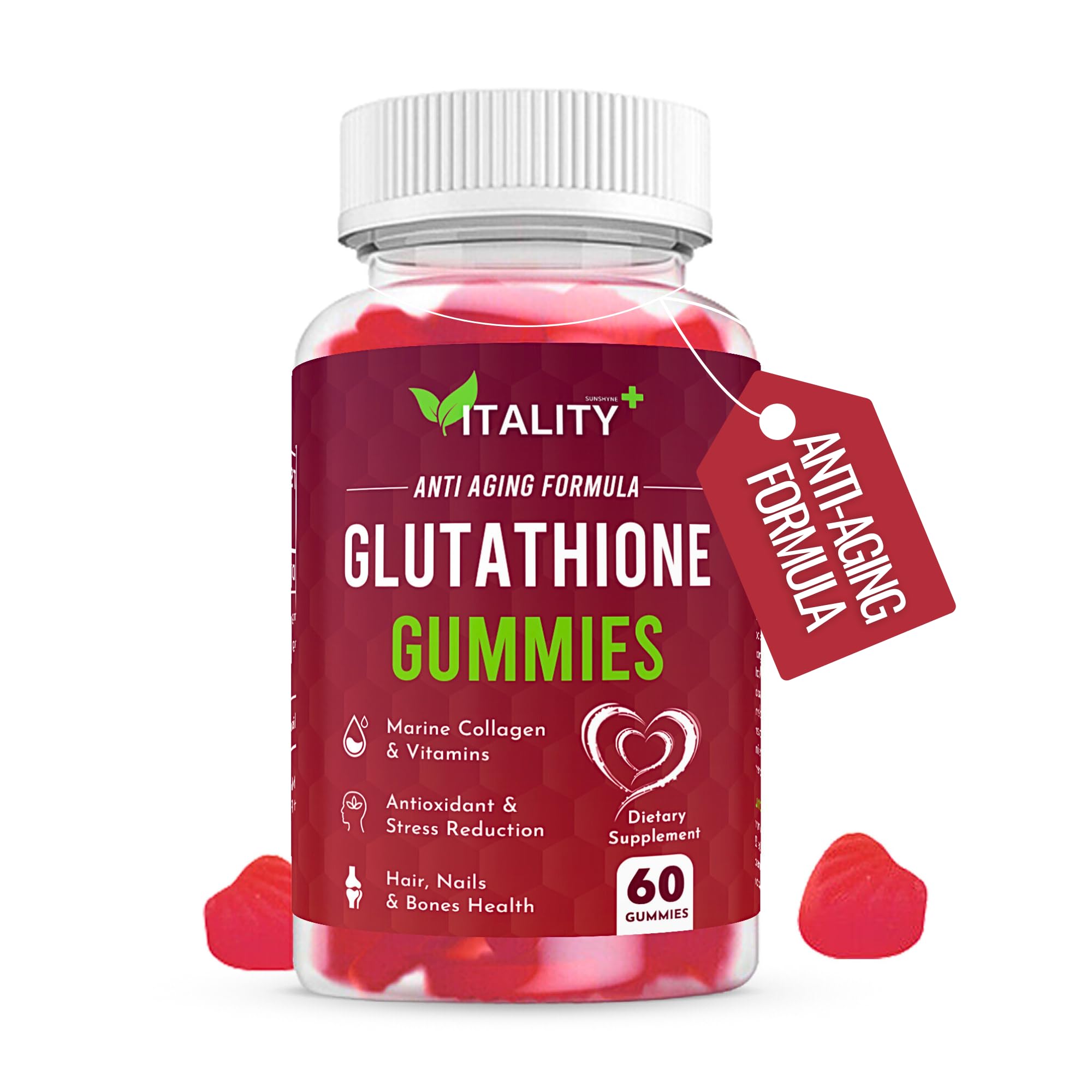 2 Pack Glutathione Gummies | with Marine Collagen | 1050mg per Serving | Antioxidant Support