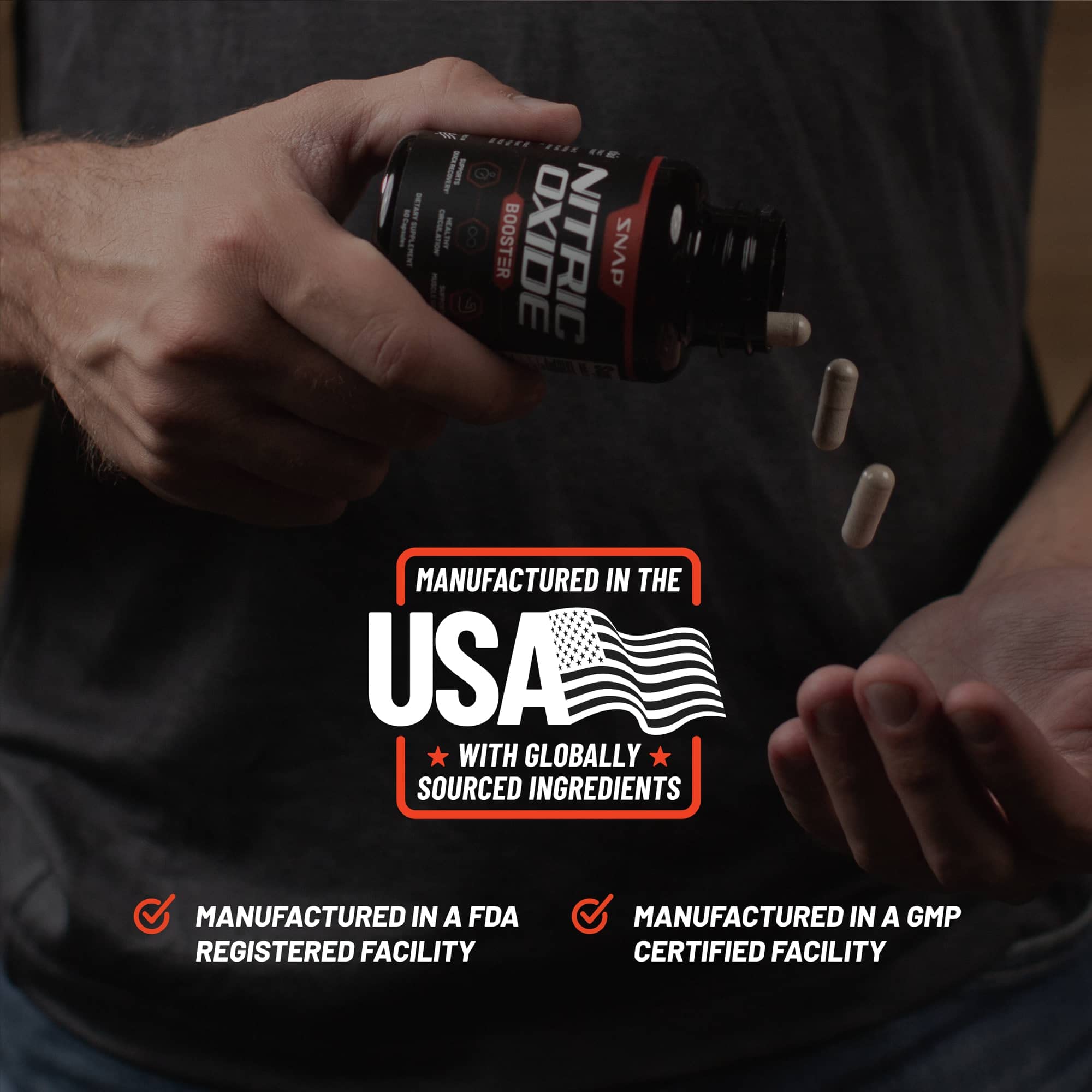 Snap Supplements Nitric Oxide Booster, Nitric Oxide Supplement for Blood Circulation