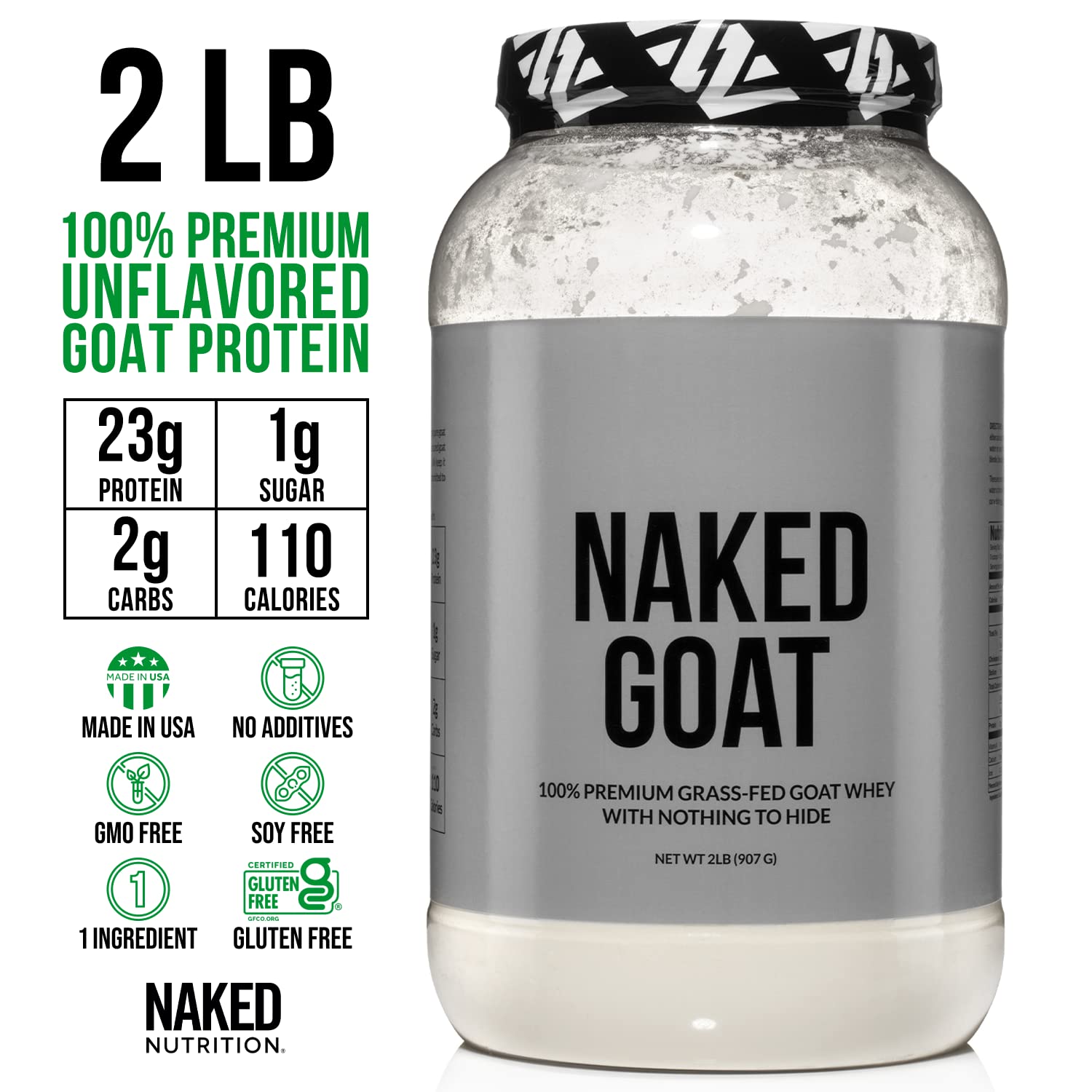 NAKED nutrition Naked Goat - Pasture Fed Goat Whey Protein Powder from Small-Herd