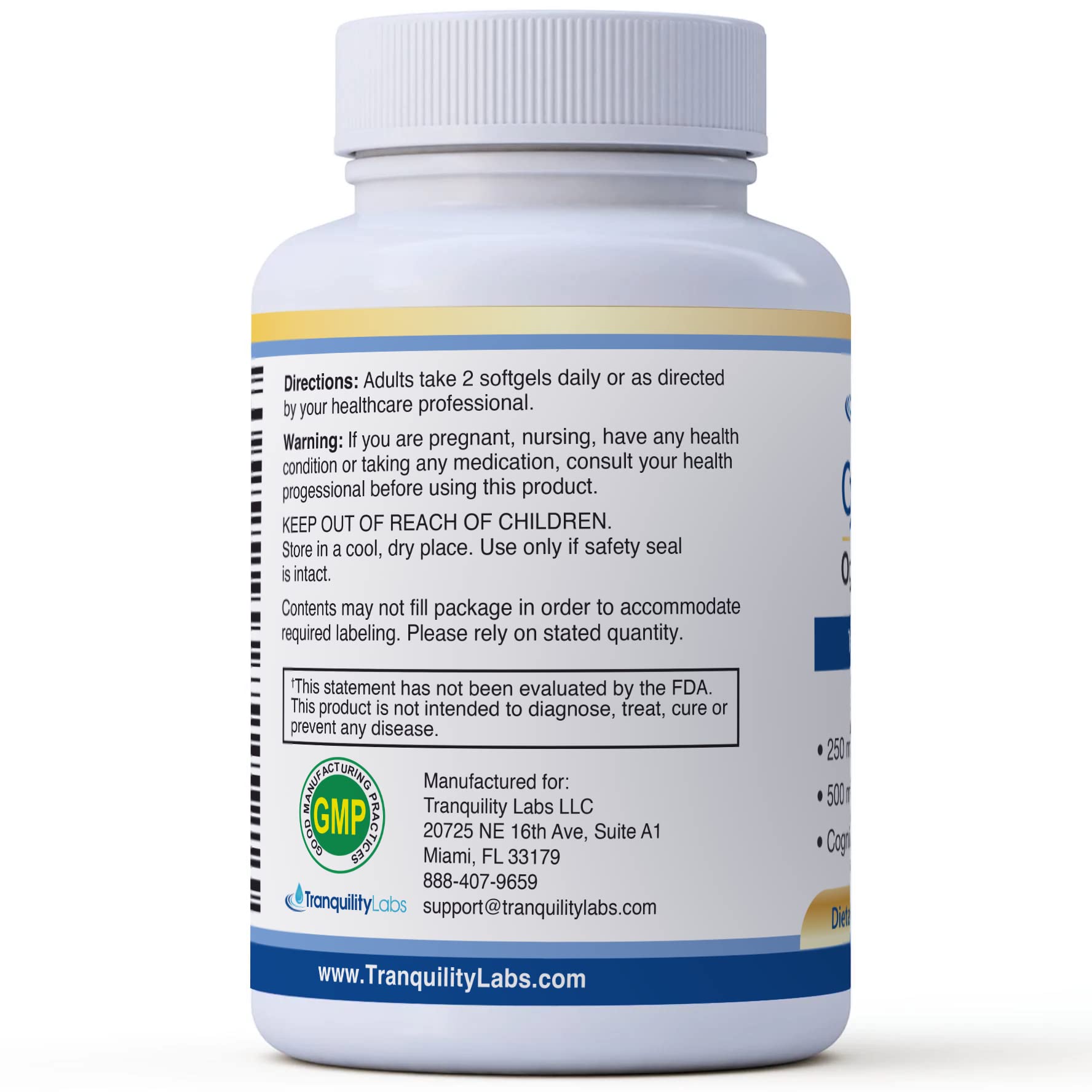 High DHA Omega 3 Fish Oil - CogniDHA - Pharmaceutical Grade - 840 mg Omega-3s - Supercritical CO2