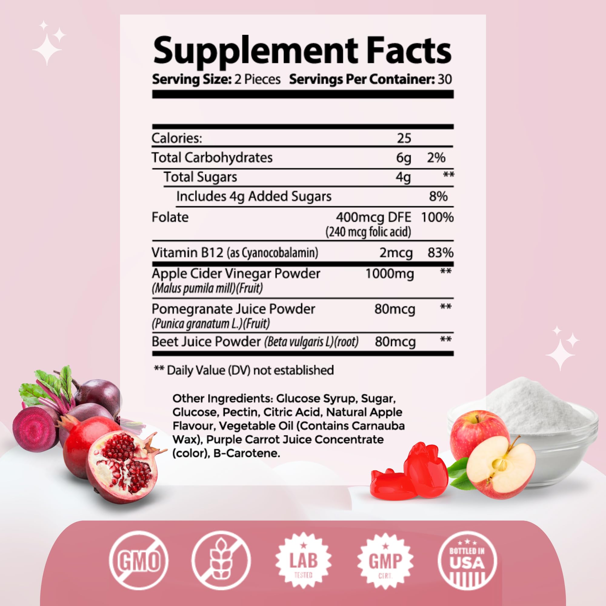 Myo-Inositol Conception Fertility Prenatal Vitamins for Healthy Ovarian Function plus Apple Cider