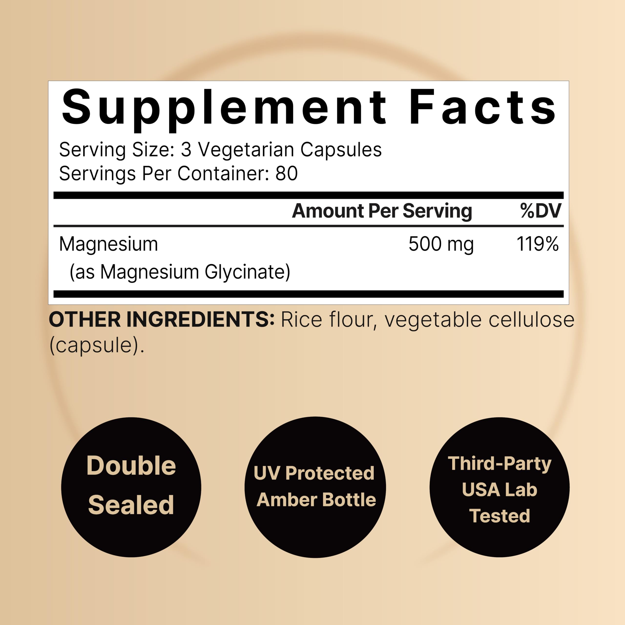 NatureBell Magnesium Glycinate 500mg Per Serving | 240 Veggie Capsule, 100% Chelated