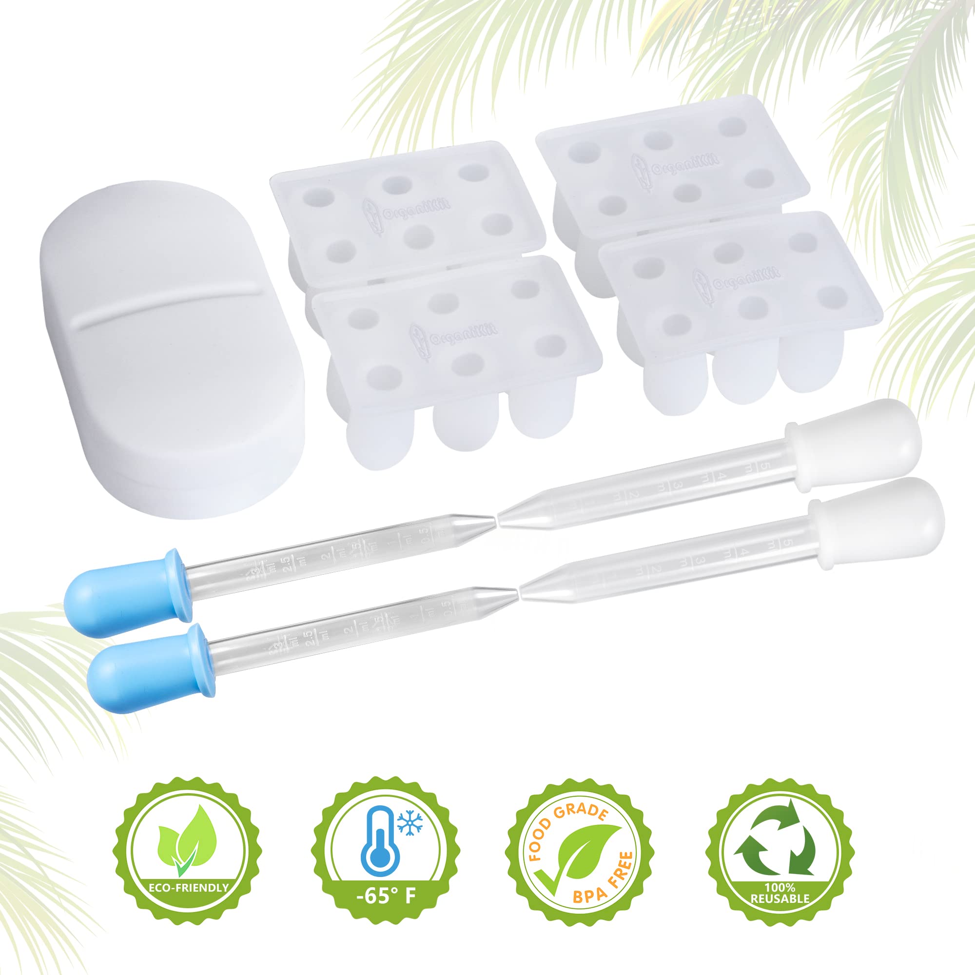 OrganiKit's Reusable Suppository Mold Kit - Eco-Friendly, 2ML, Silicone, Suppository Molds