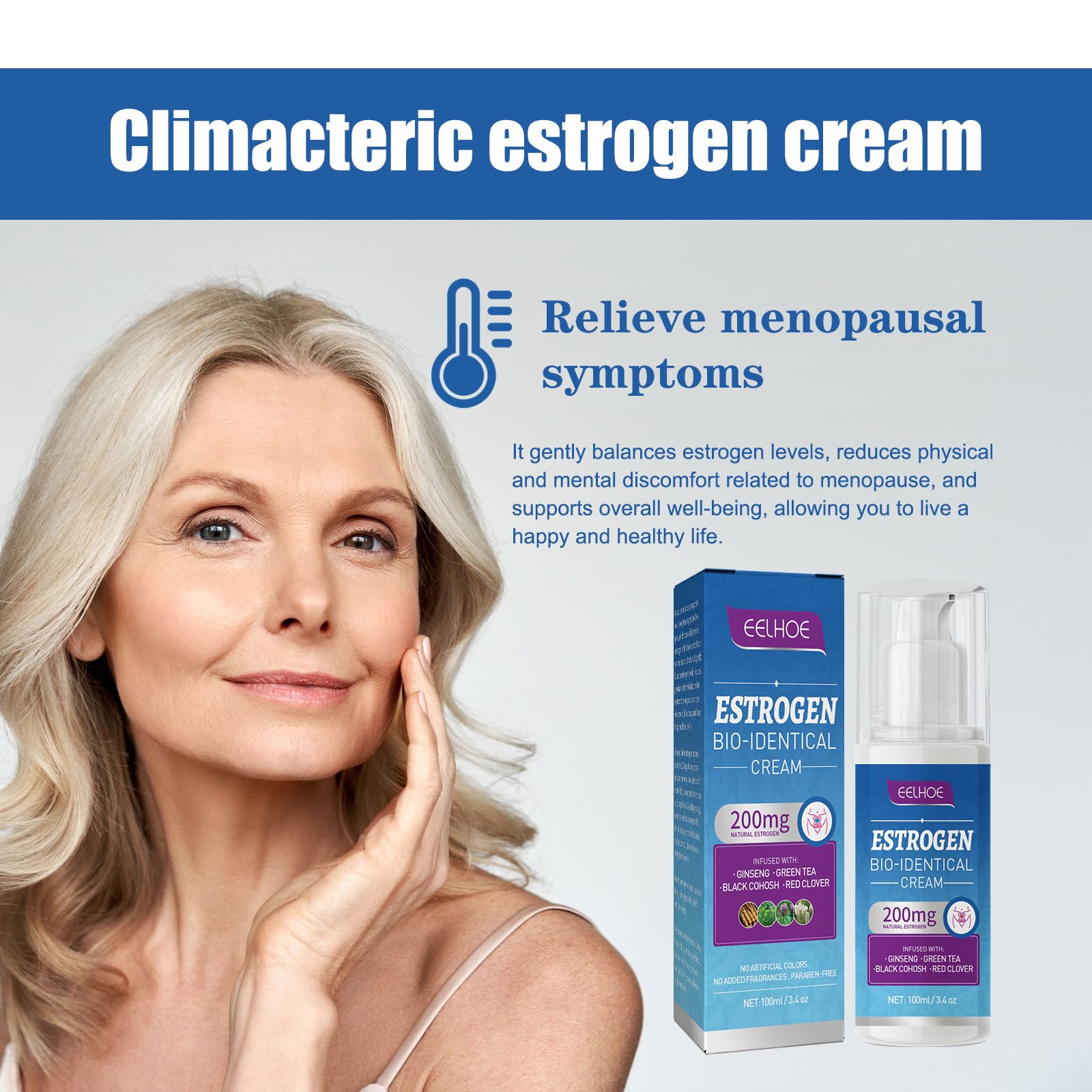 Menopause Relief Cream 2000mg Reduces Female Menopause Fatigue Night Sweats Mood Swings
