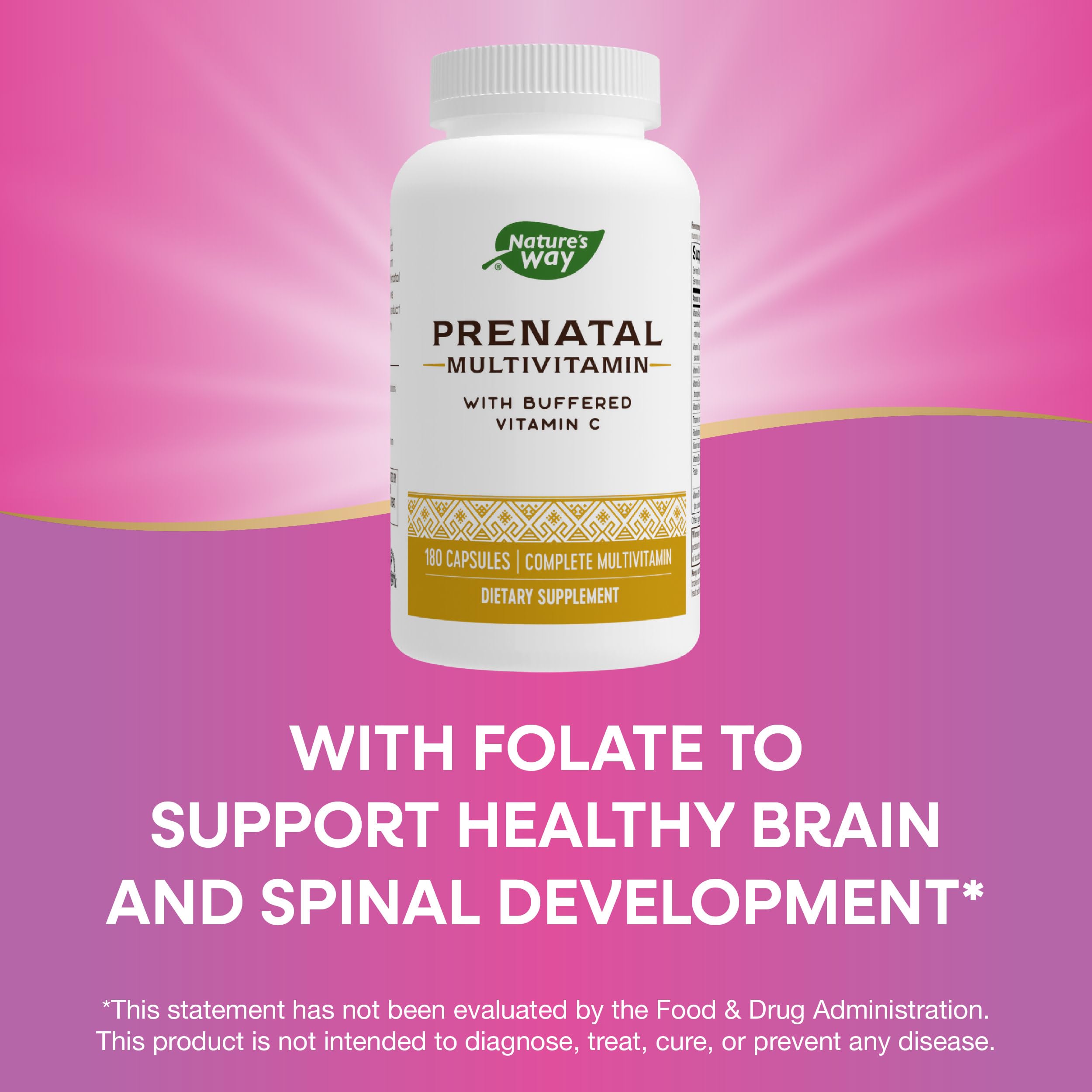 Nature's Way Prenatal Multivitamin, with folate for Healthy Brain and Spinal Development