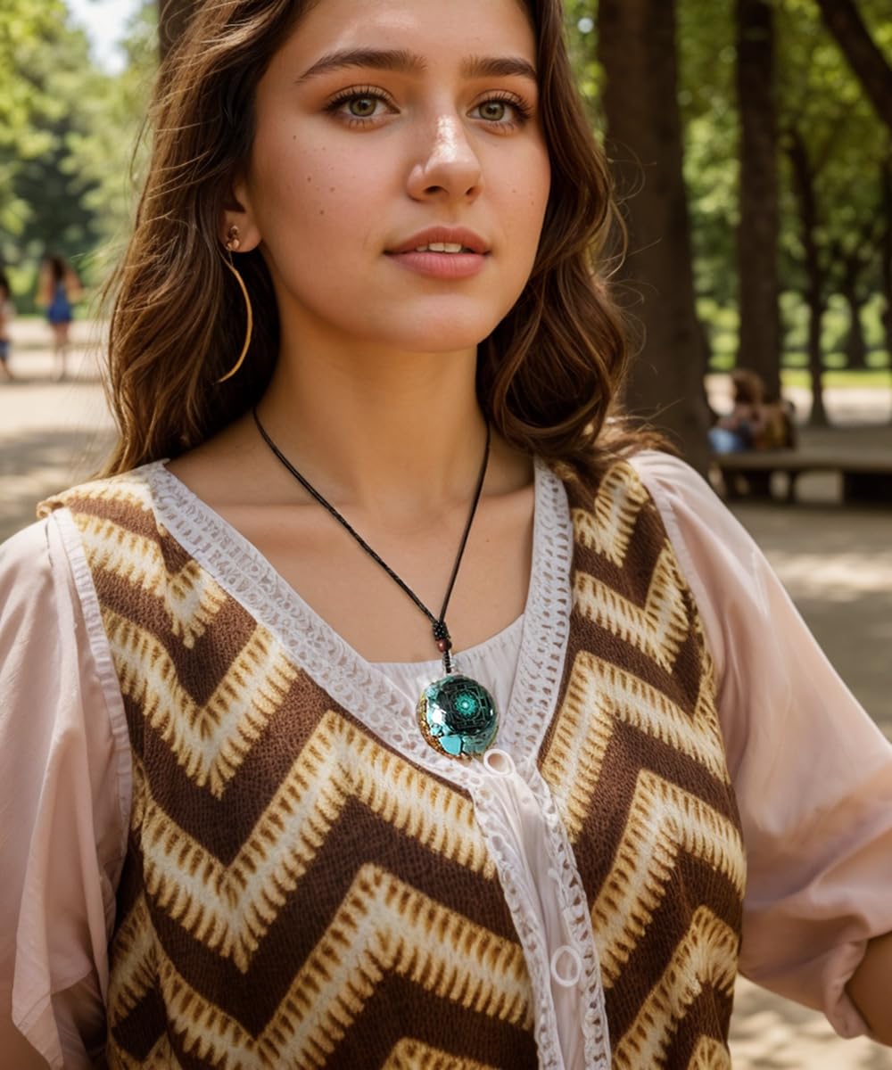 Day Day Up Turquoise Orgonite Pendant Healing Crystal jewelry Orgone Yoga Necklace Reiki Spiritual