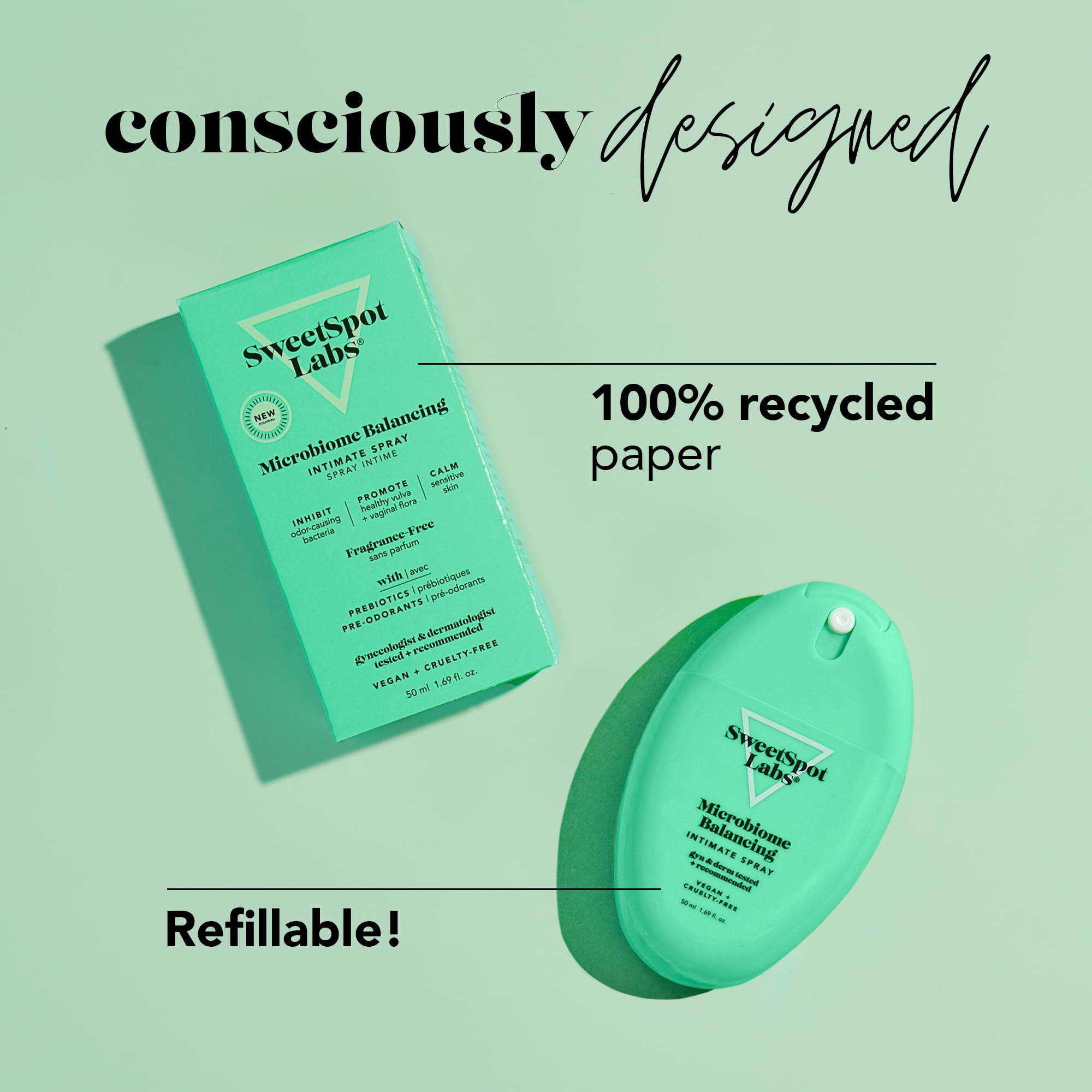 SweetSpot Labs Microbiome Balancing Feminine Spray, Deodorant Spray for External Vaginal Odor & pH