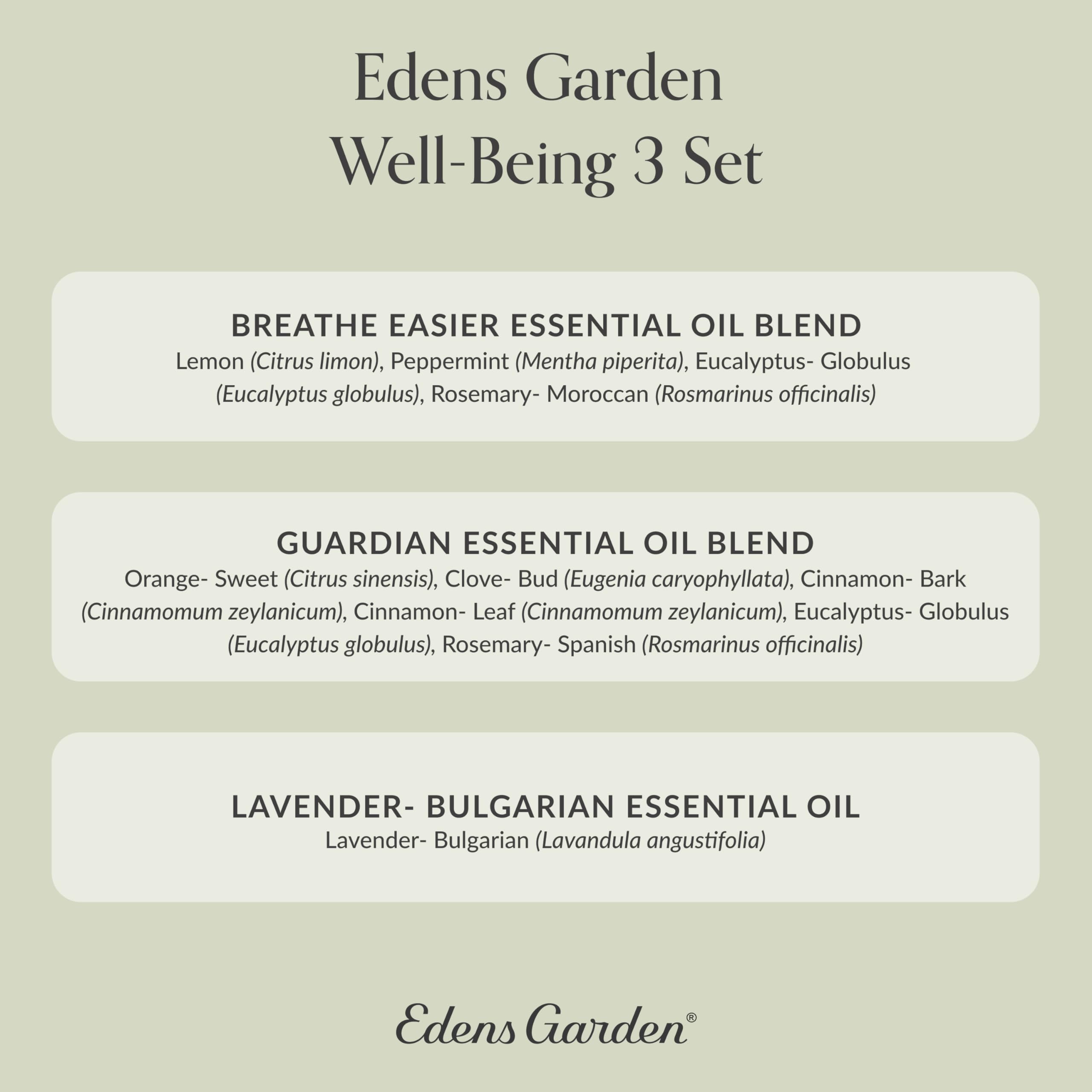 Edens Garden Essential Oil Well-Being Set, 3 Pure Essential Oils for Diffusers for Home