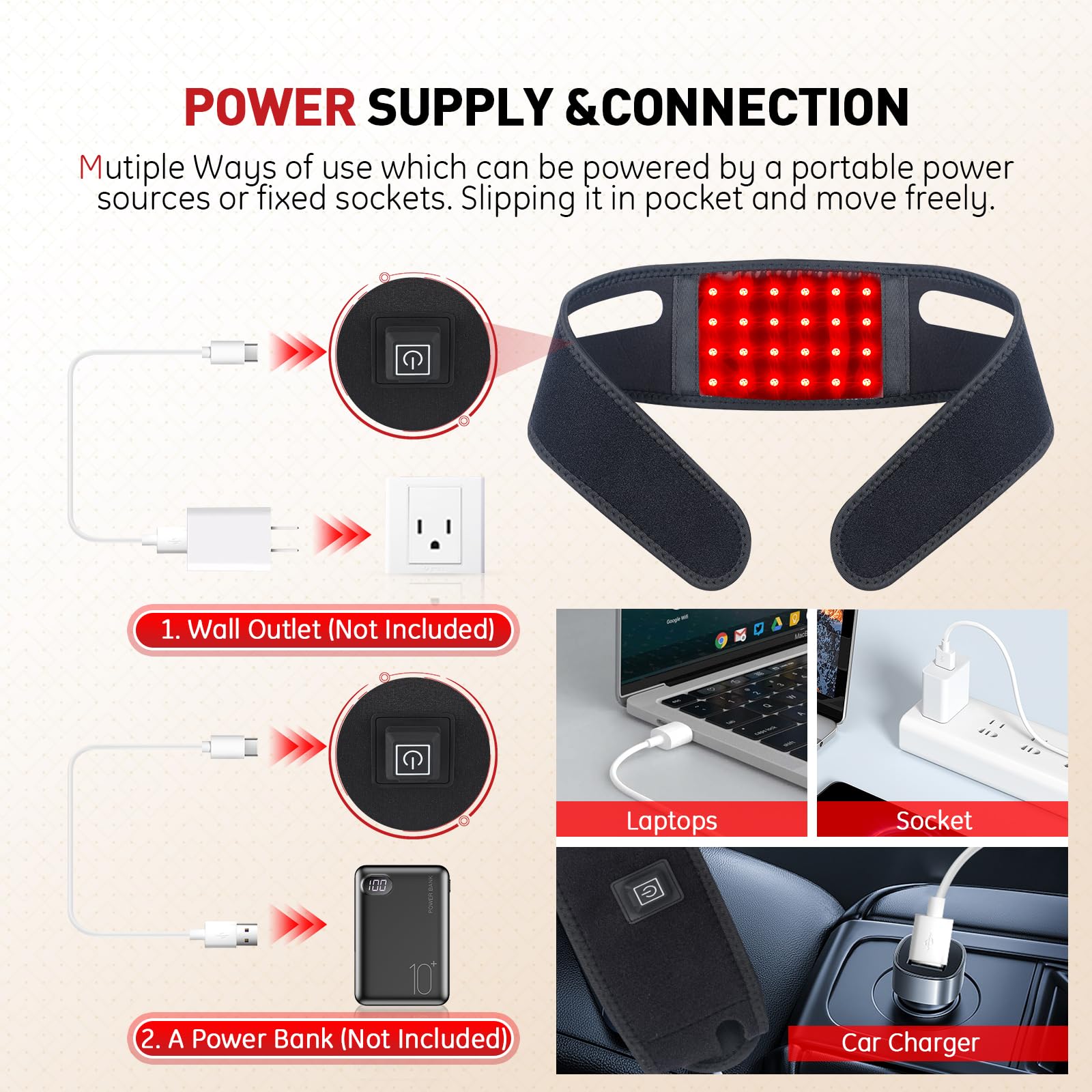 Rikimxin Red Light Therapy for Neck, 660nm Red Light and 850nm Near Infrared Light Therapy Pad