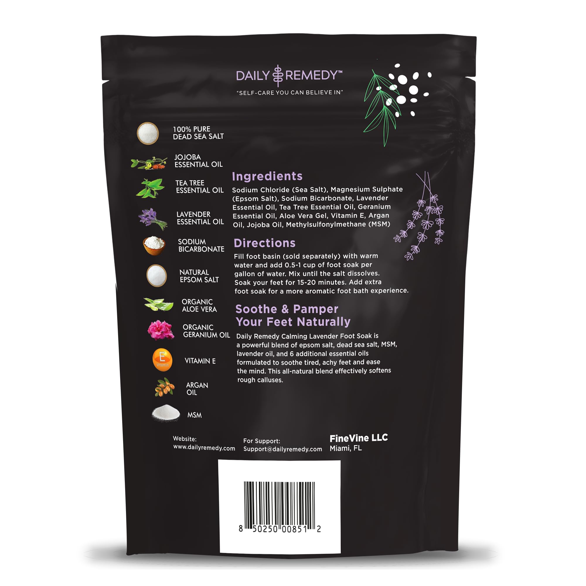 Calming Lavender Foot Soak with Epsom Salt, Made in USA, Foot Soak Soothes Sore Tired