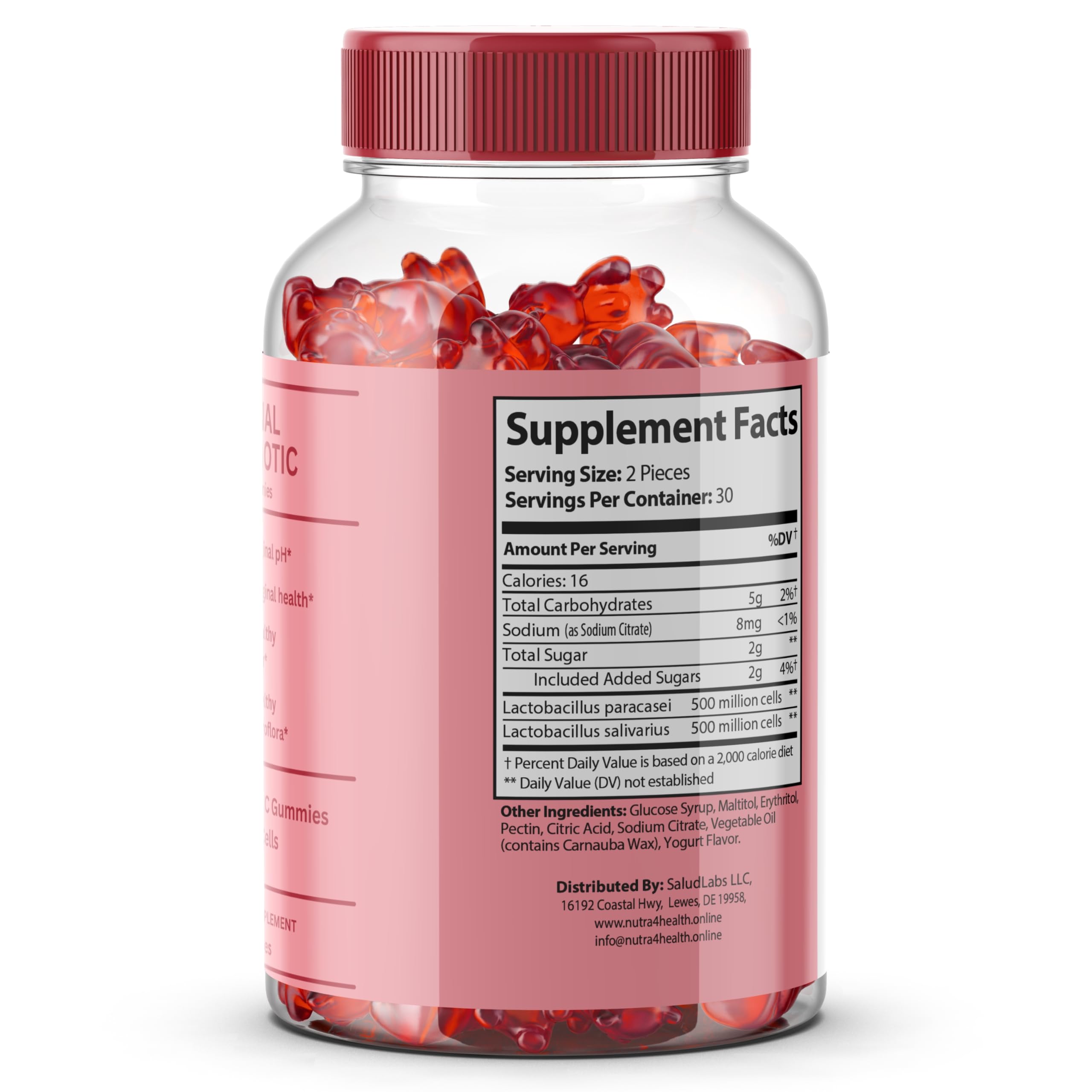 FEM Vaginal Probiotic Gummies for Women - Promotes pH Balance, Healthy Vaginal Odor & Urinary