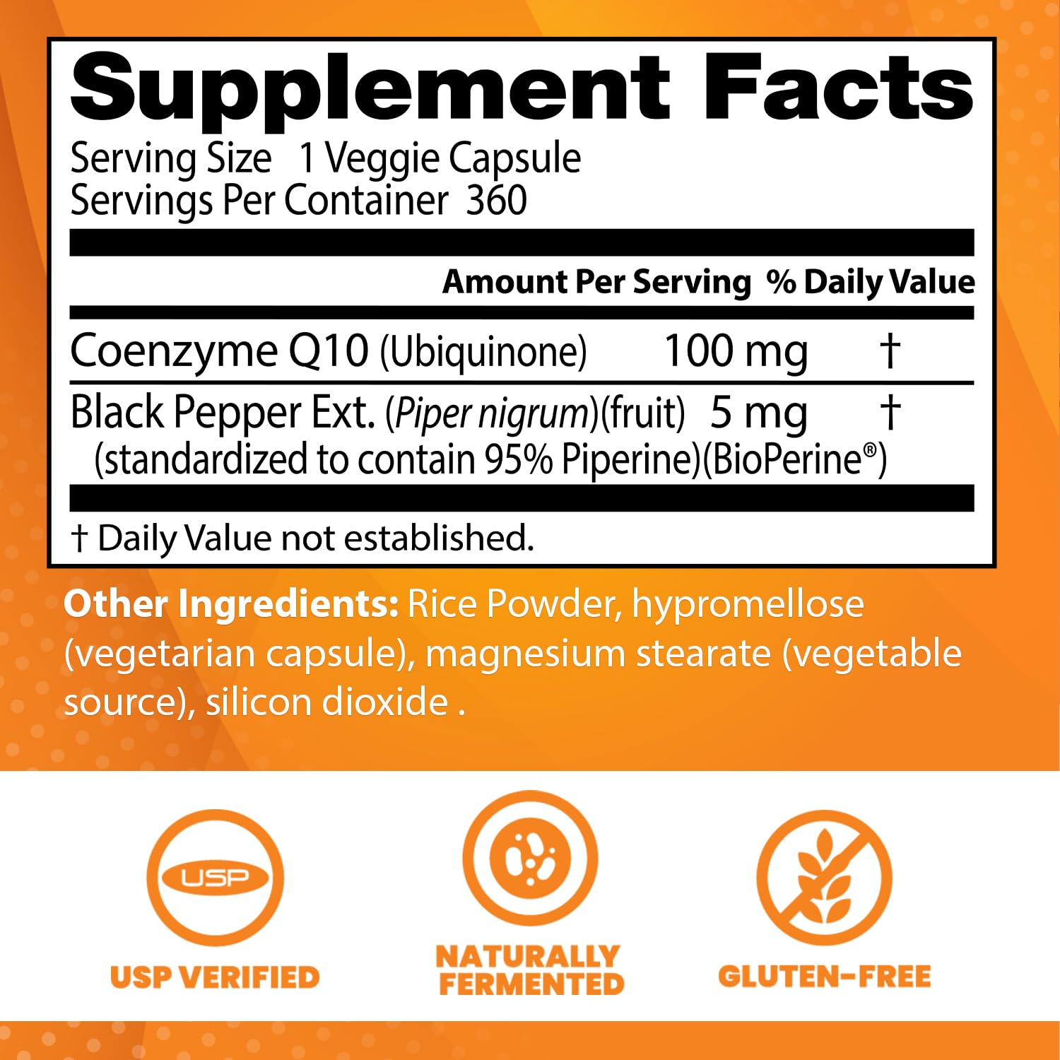 Doctor's Best High Absorption CoQ10 with BioPerine, Gluten Free, Naturally Fermented