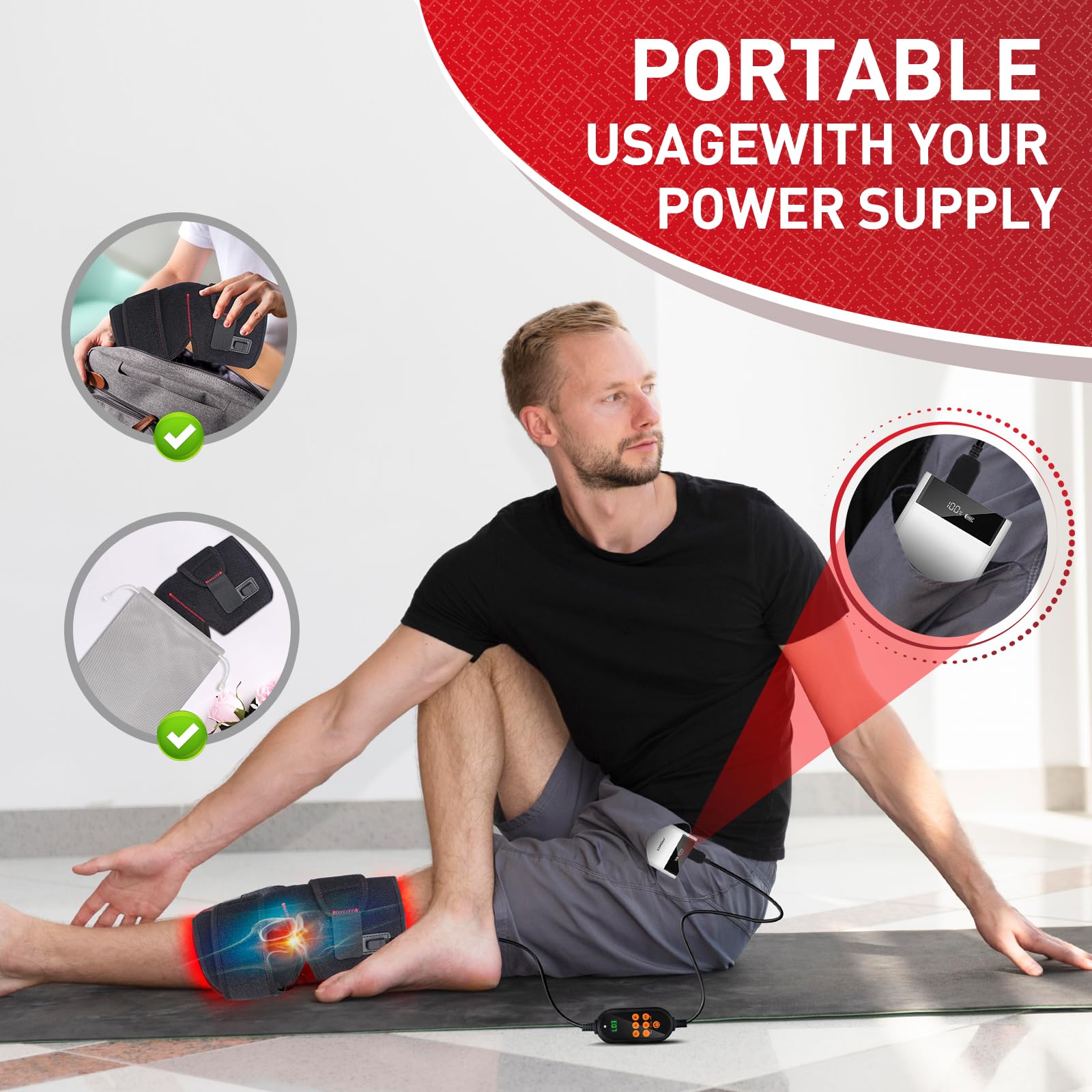 Red Light Therapy for Knee, 660nm Red Light and 850nm Near Infrared Light Therapy Device