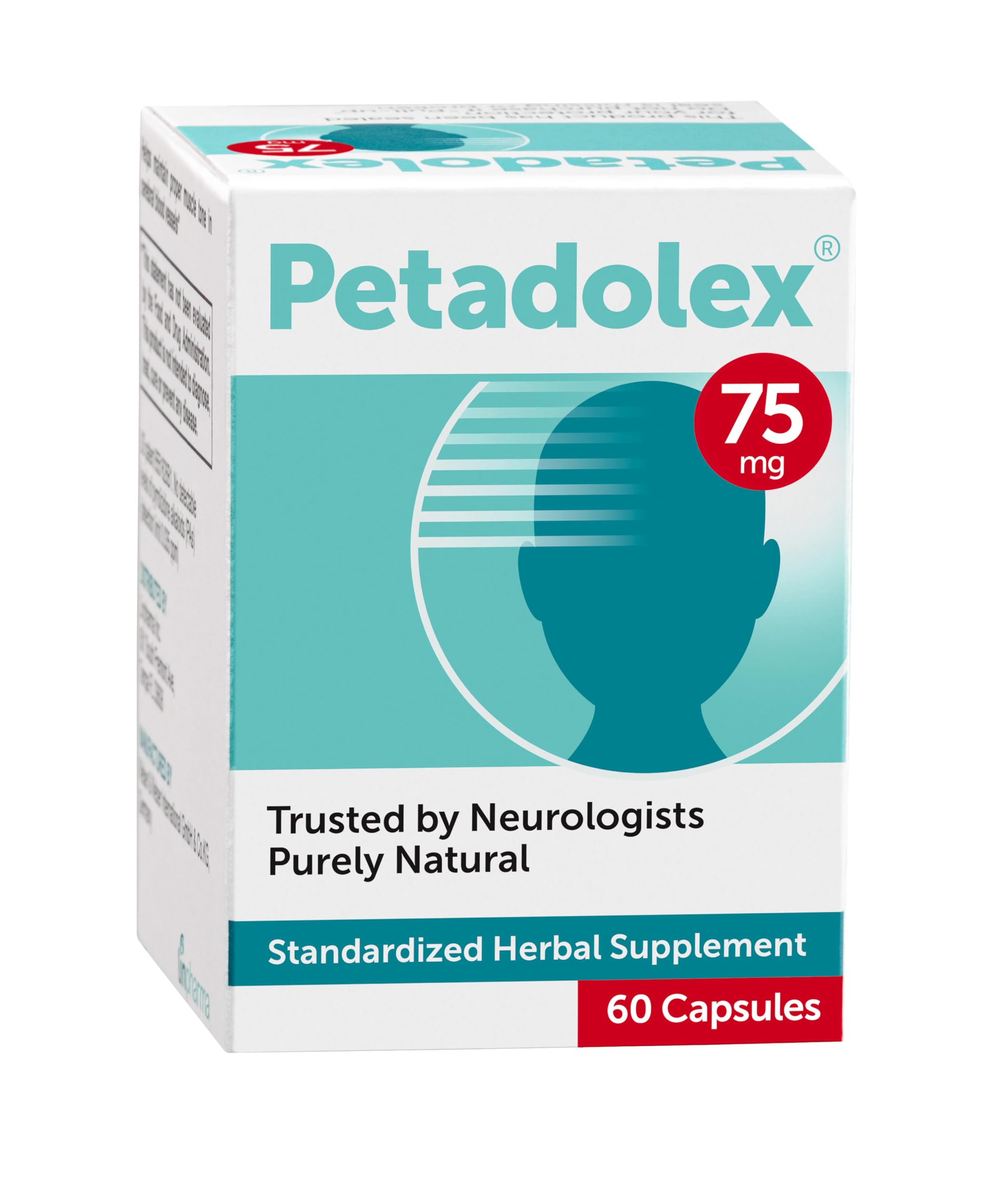 Petadolex - Migraine Relief - Patented Butterbur Root Extract, 75mg PA-Free Butterbur Extract