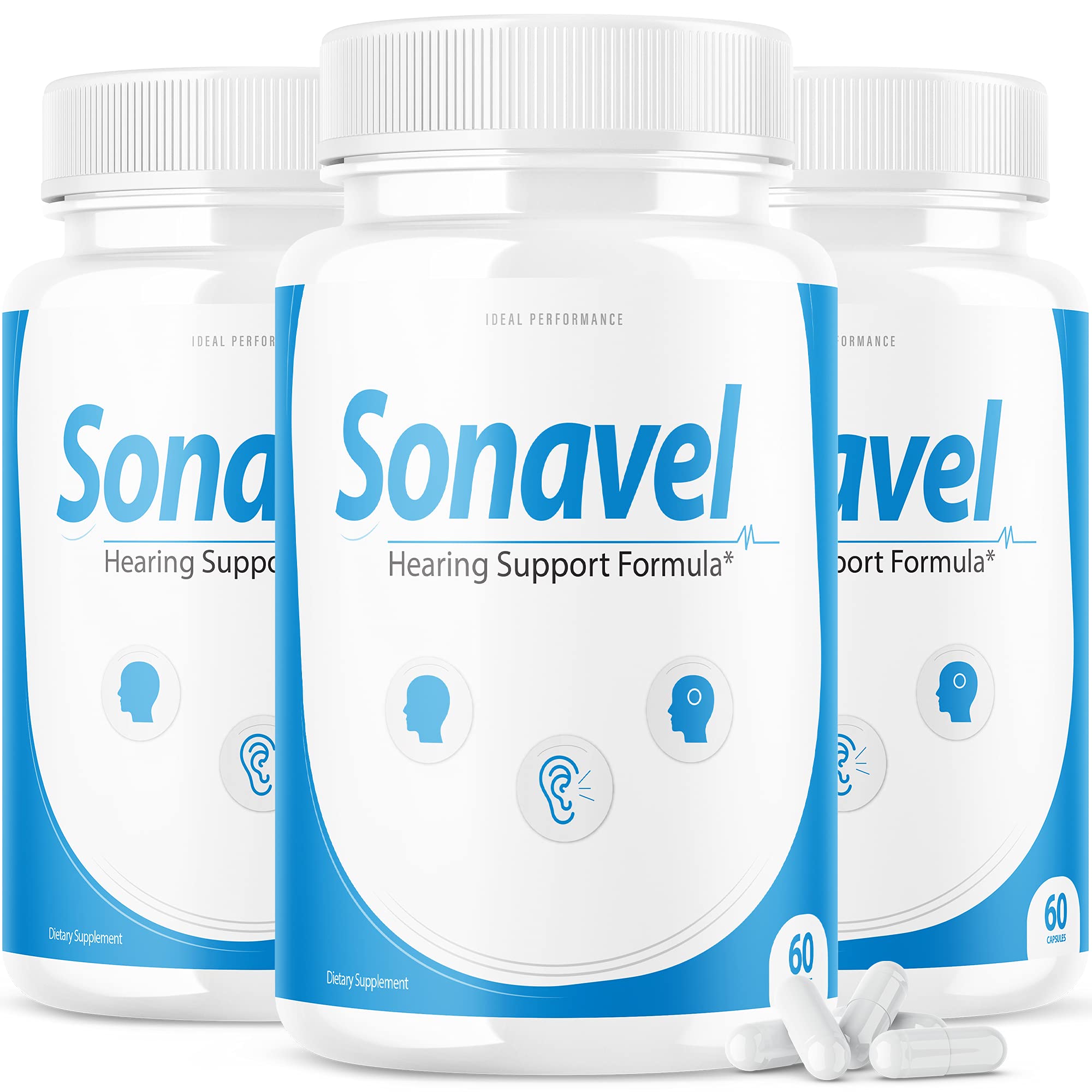 IDEAL PERFORMANCE (3 Pack) Sonavel Hearing Support Formula Tinnitus Pills 