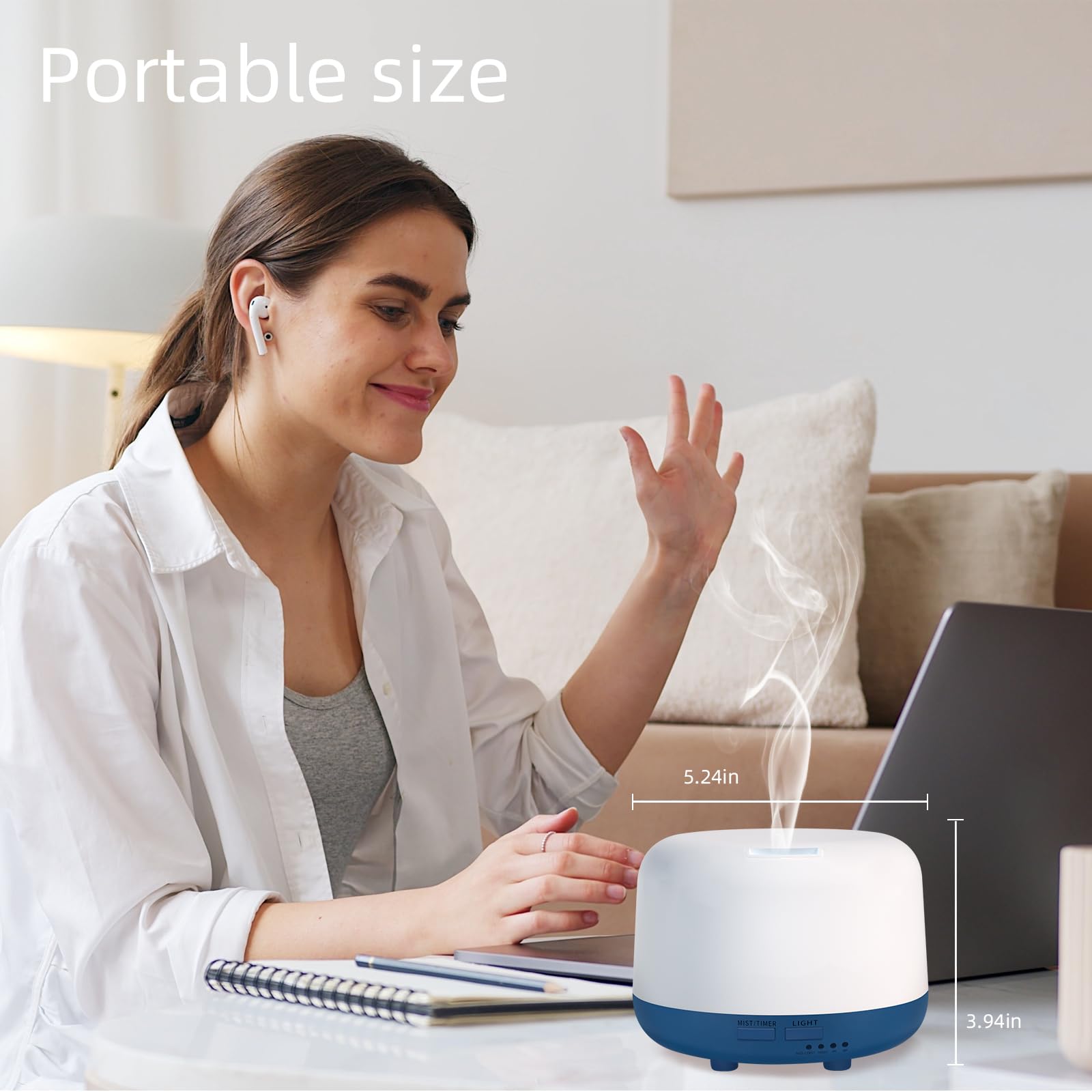 Marchred 300ML Essential Oil Diffuser with Remote Control, 7 LED Color Changing Light