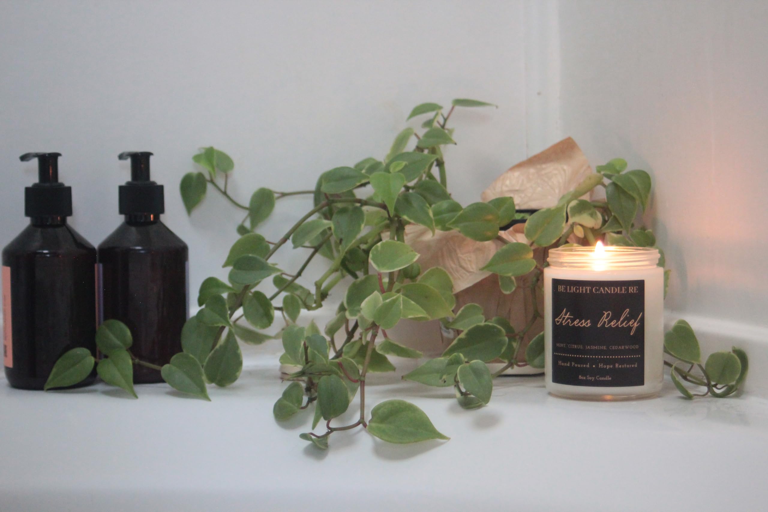 Stress Relief Candle | Purpose-Driven Soy Candles | Scented Candle for Home | 8oz Long Lasting Candle