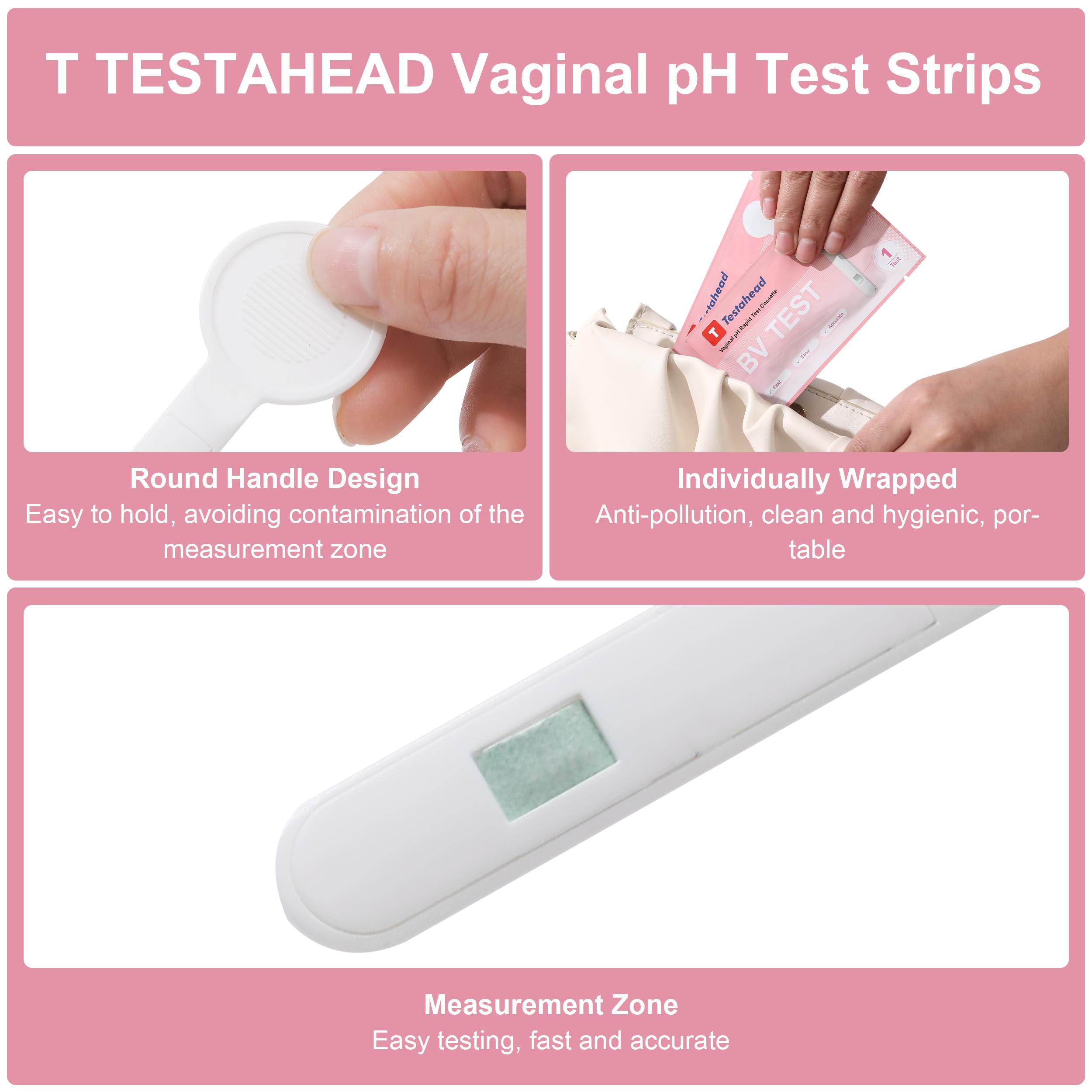 T TESTAHEAD Vaginal pH Test Strips, Feminine Health Vaginal pH Test Strips Kits