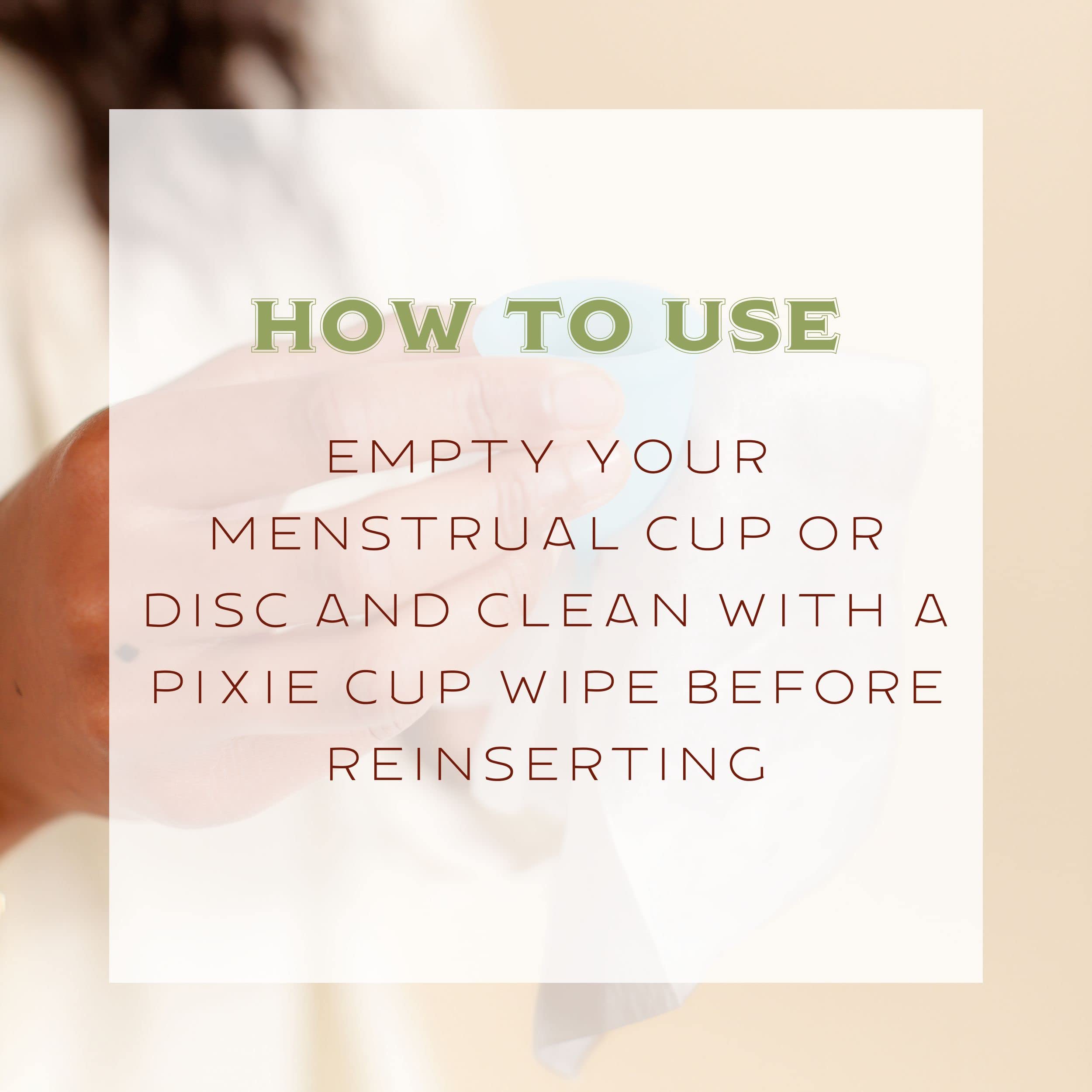 Menstrual Cup Wipes - On The Go Public Bathroom Feminine Wipes - Safe On Period Cups & Menstrual discs