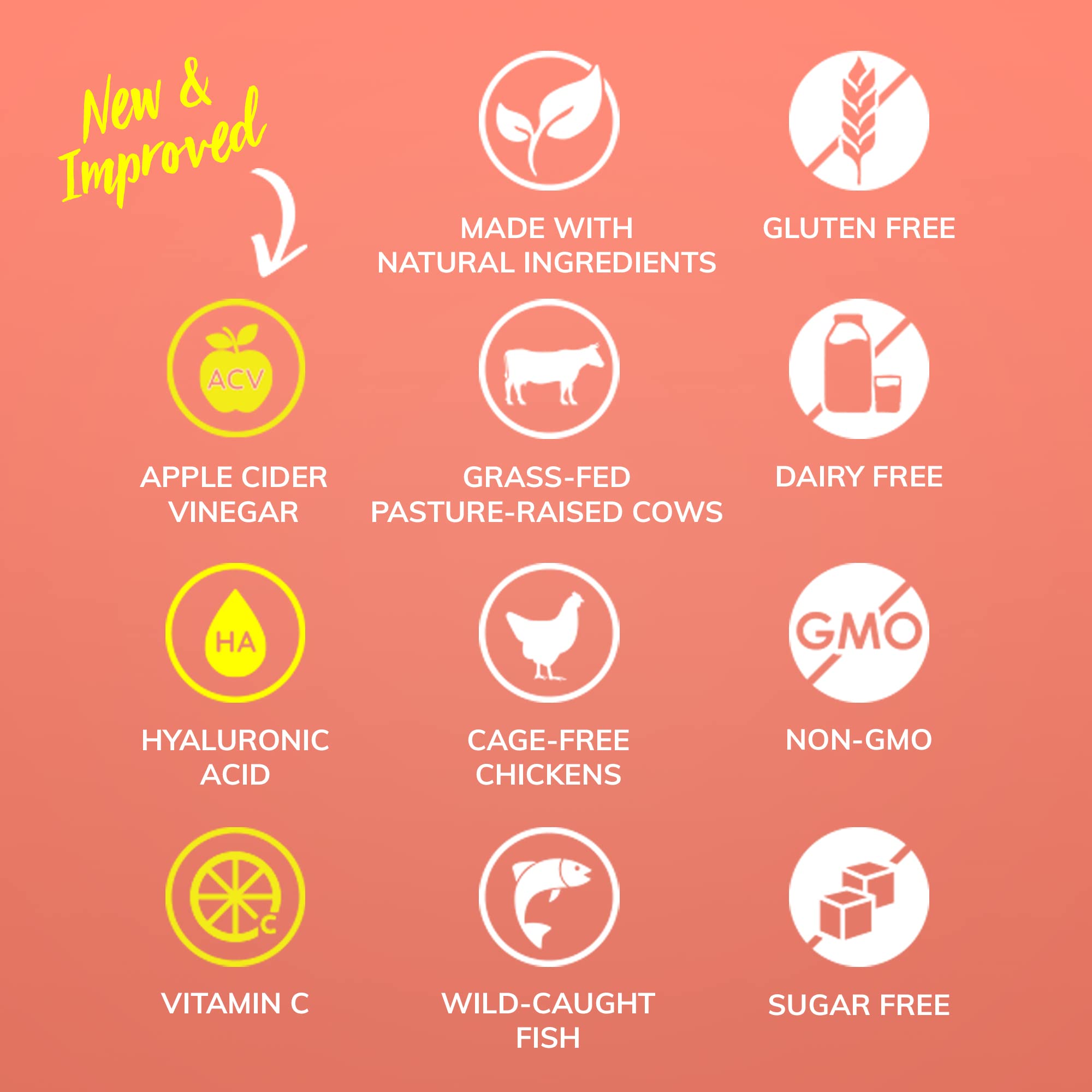 SkinnyFit Super Youth Multi-Collagen Peptides Plus Apple Cider Vinegar, Hyaluronic Acid