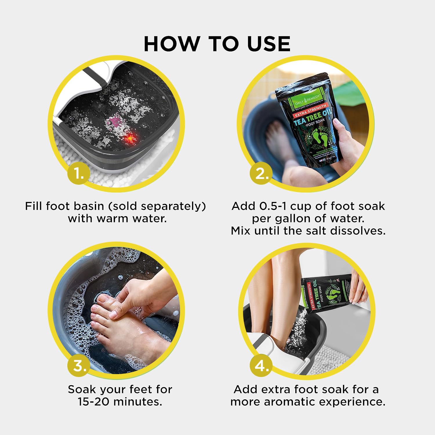 Citrus Detox Foot Soak with Epsom Salt - for Foot Callus, Immune Boost, Damaged Toenail