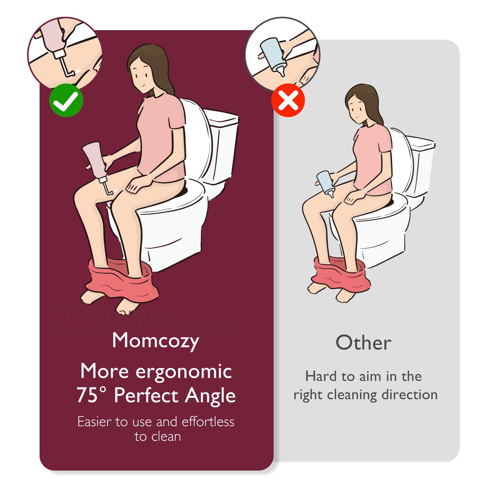 Momcozy 17oz Postpartum Upside Down Peri Bottle, Ergonomic, Perfect for Maternity Women Moms