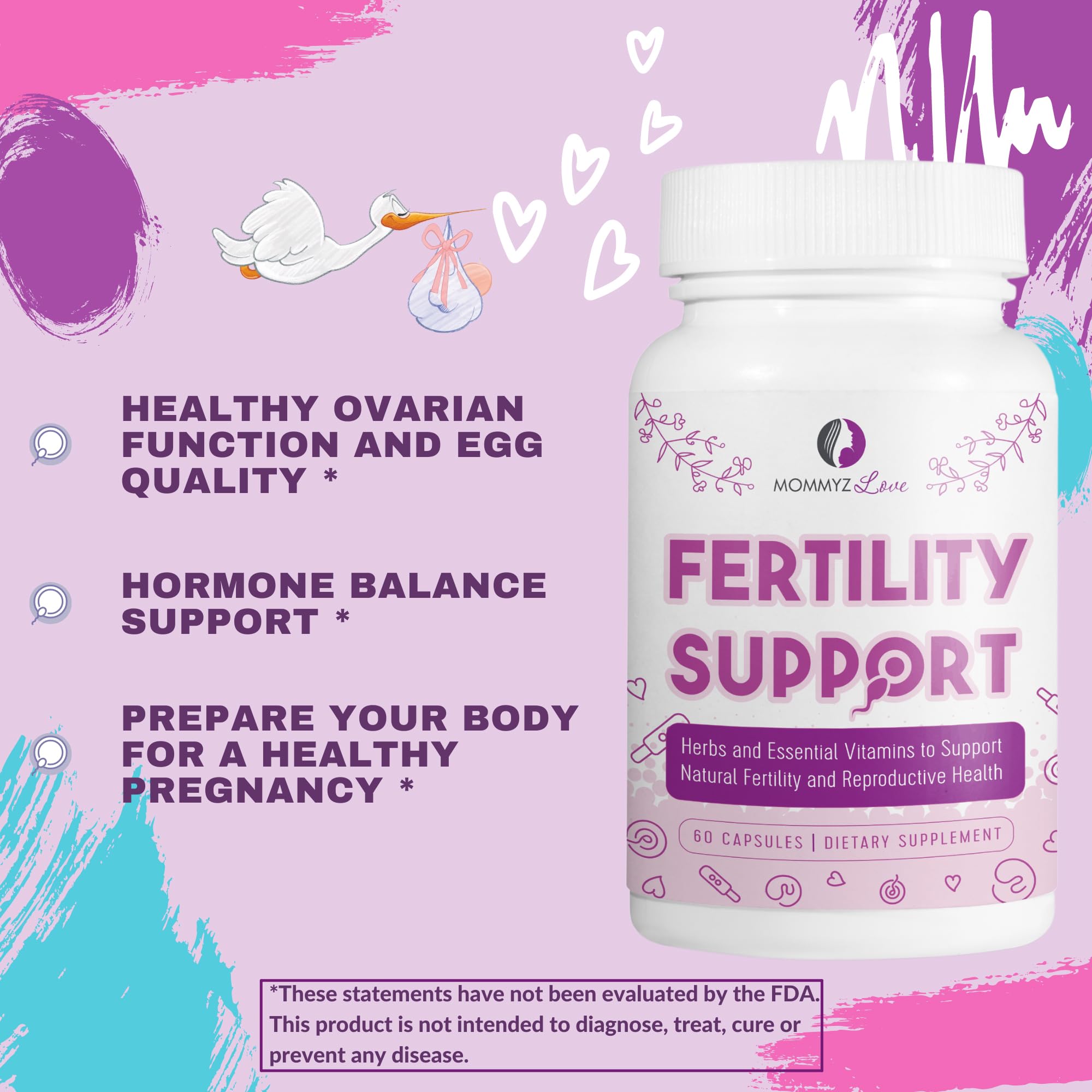 Mommyz Love Myo-Inositol Conception Fertility Prenatal Vitamins for Healthy Ovarian Function