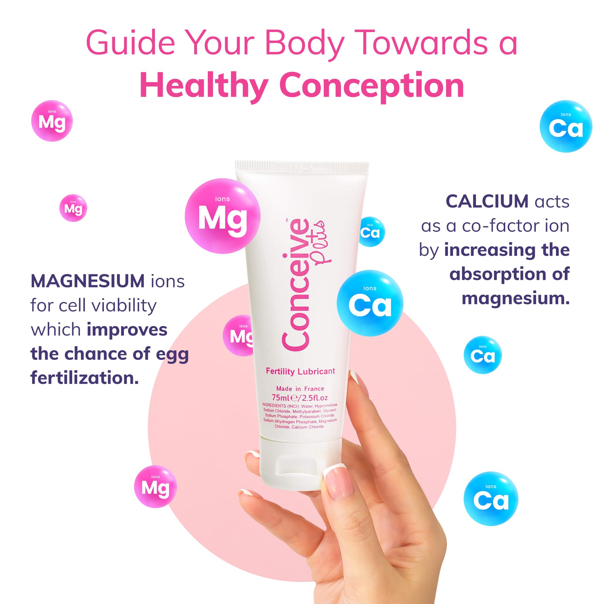 Conceive Plus Fertility Lubricant - Fertility Friendly Lube for Couples Trying to Conceive, 75ml / 2.5 fl oz
