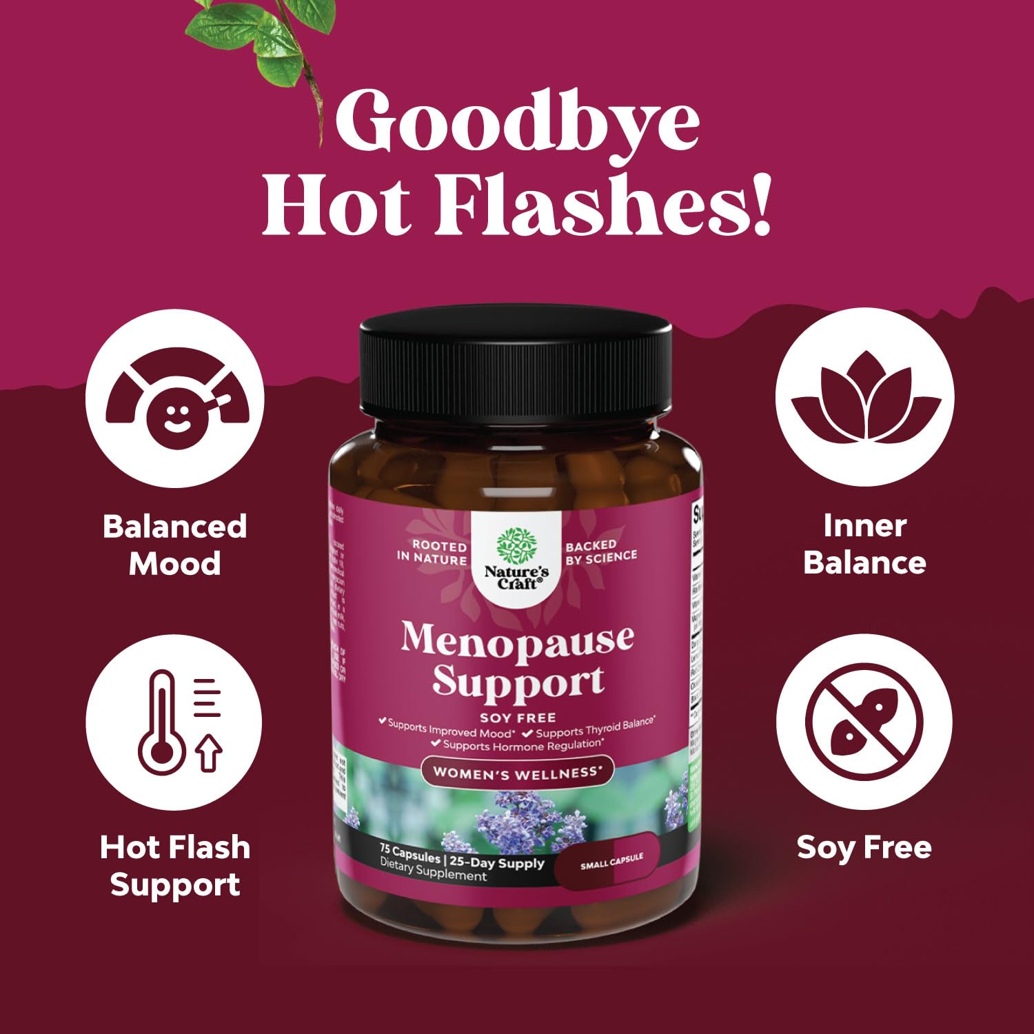 Soy Free Menopause Supplement for Women - Herbal Menopause Relief for Women for Night Sweats