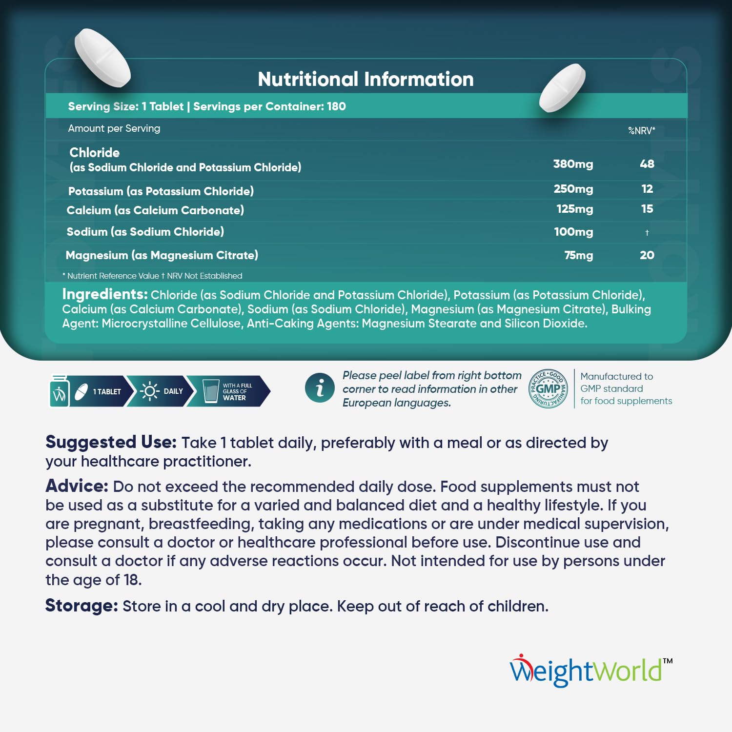 Electrolyte Tablets - 6 Months Supply - 180 Vegan Tablets with Sodium, Magnesium
