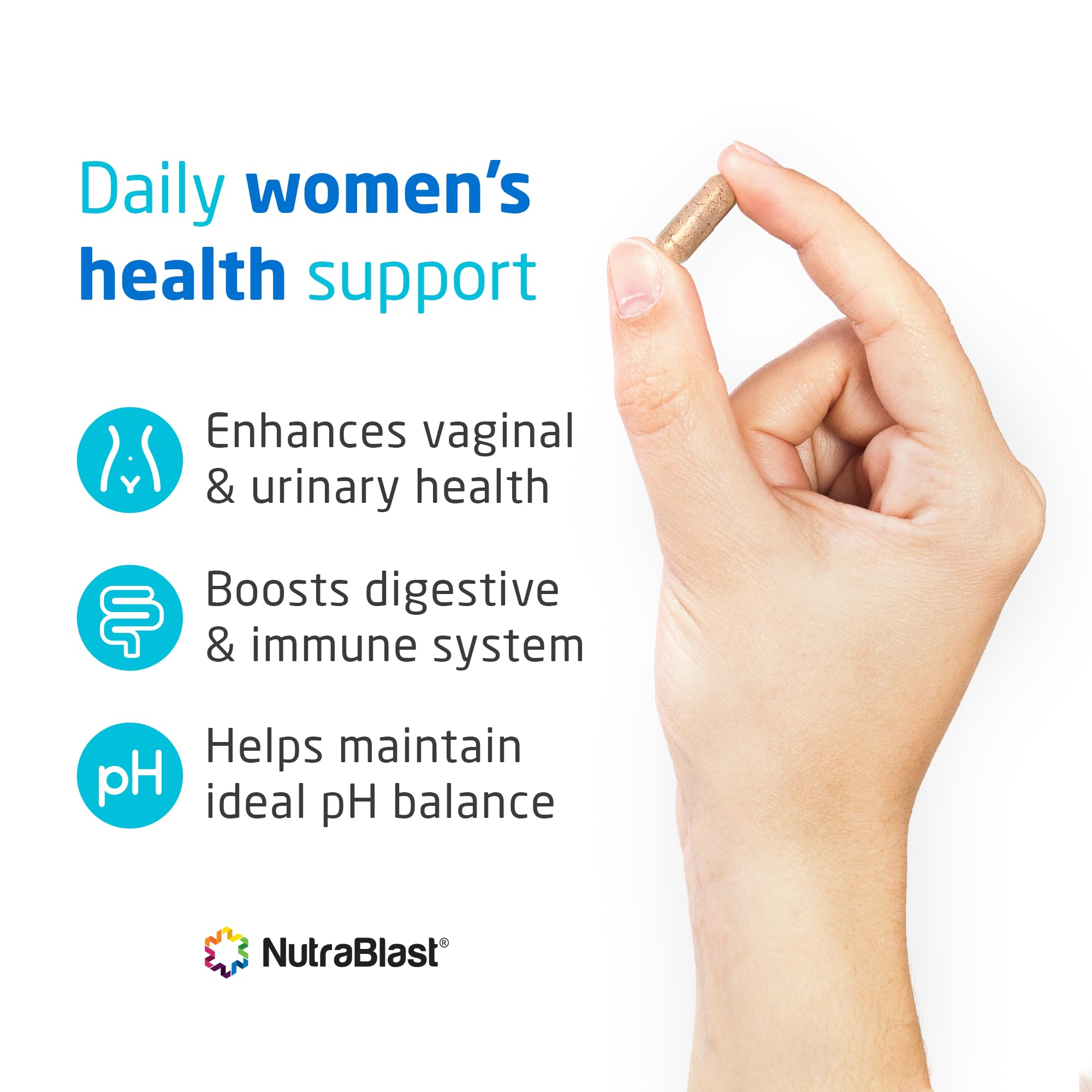 NutraBlast Vaginal Probiotics for Women Digestive, pH Balance, UT & Vaginal Health - 50 Billion CFU