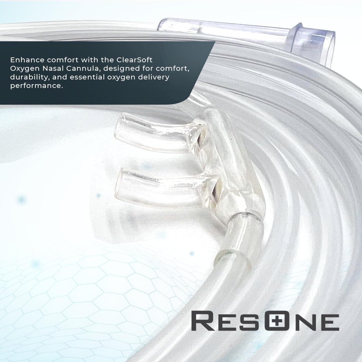 ResOne Soft Nasal Cannula 5-Pack - Oxygen Cannula, Curved Prongs, 4Ft Crush-Resistant Tubing