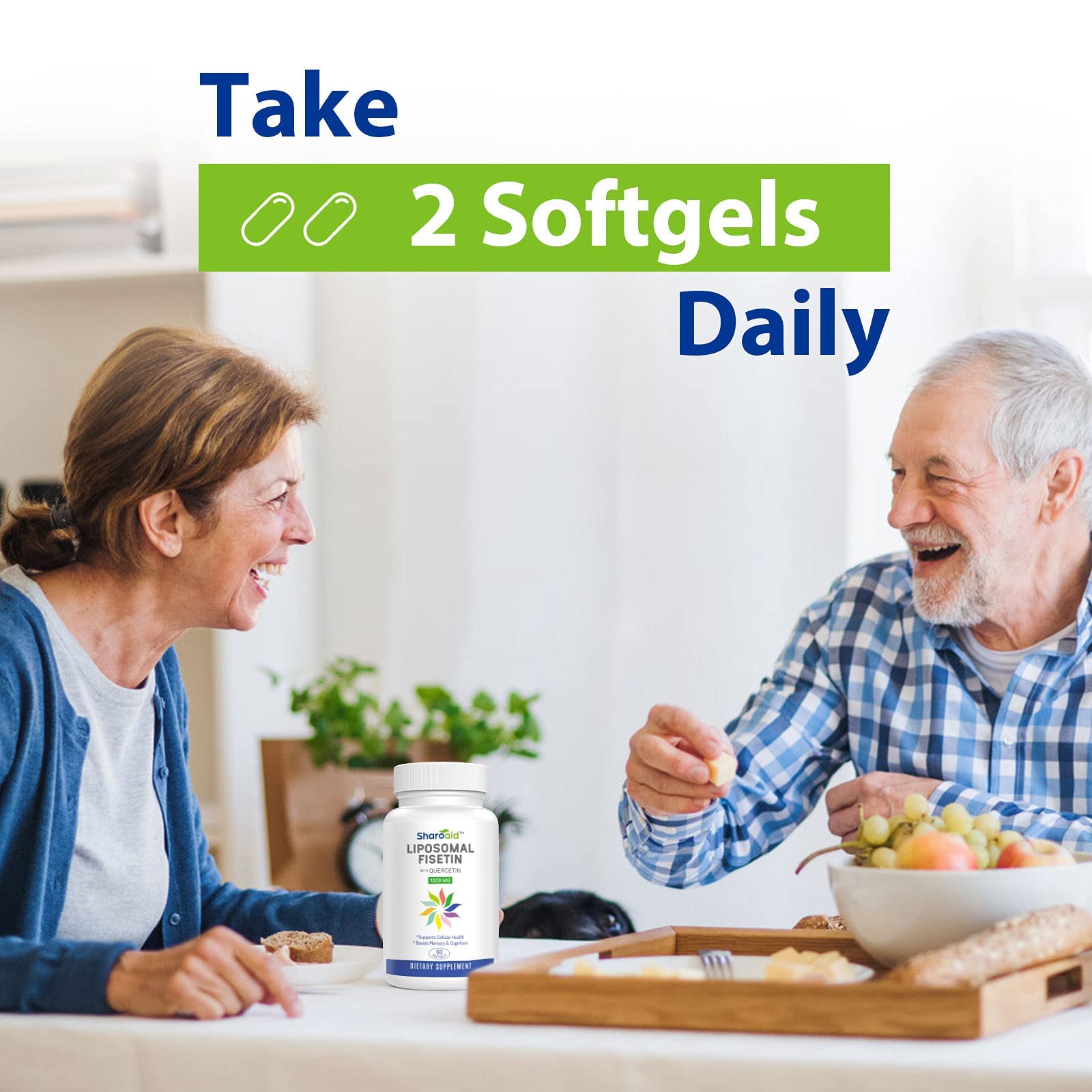 Sharoaid Liposomal Fisetin with Quercetin Supplements 1200 mg per Serving