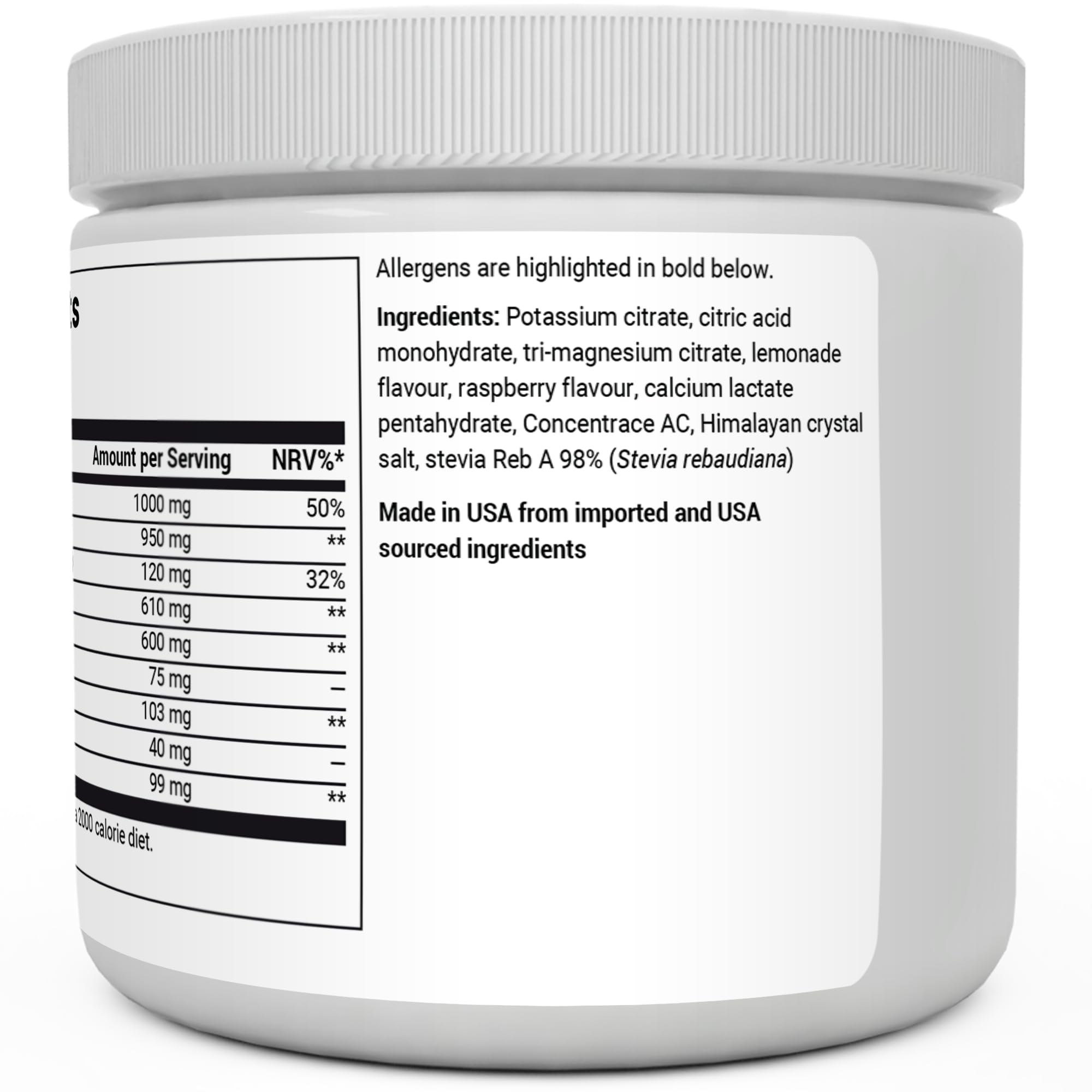 Dr. Berg Electrolyte Powder - Electrolyte Drink Supplements with 1000mg Potassium