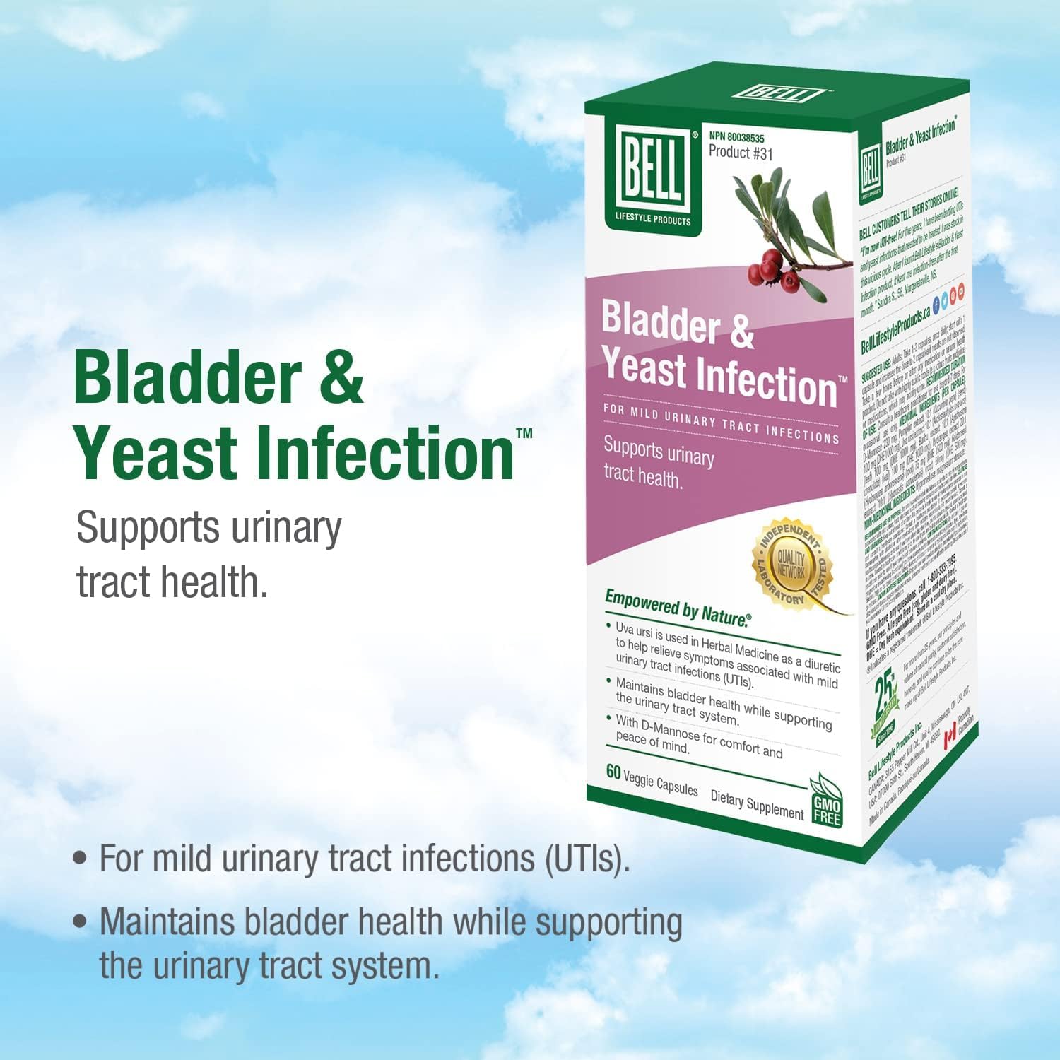 Bell Lifestyle Products Bladder Health and Yeast Balance - 60 Capsules