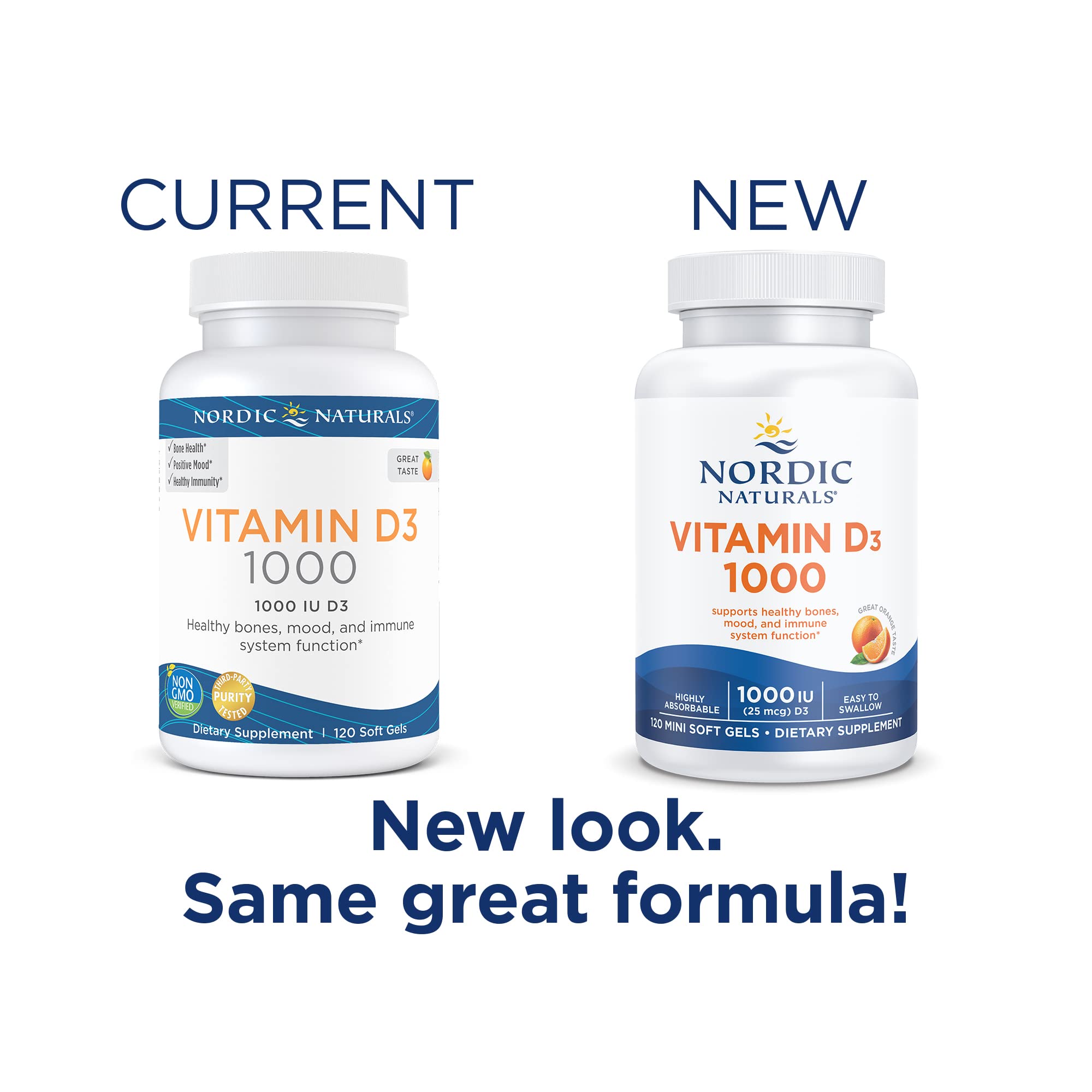 Nordic Naturals Vitamin D3 1000, Orange - 120 Mini Soft Gels - 1000 IU Vitamin D3