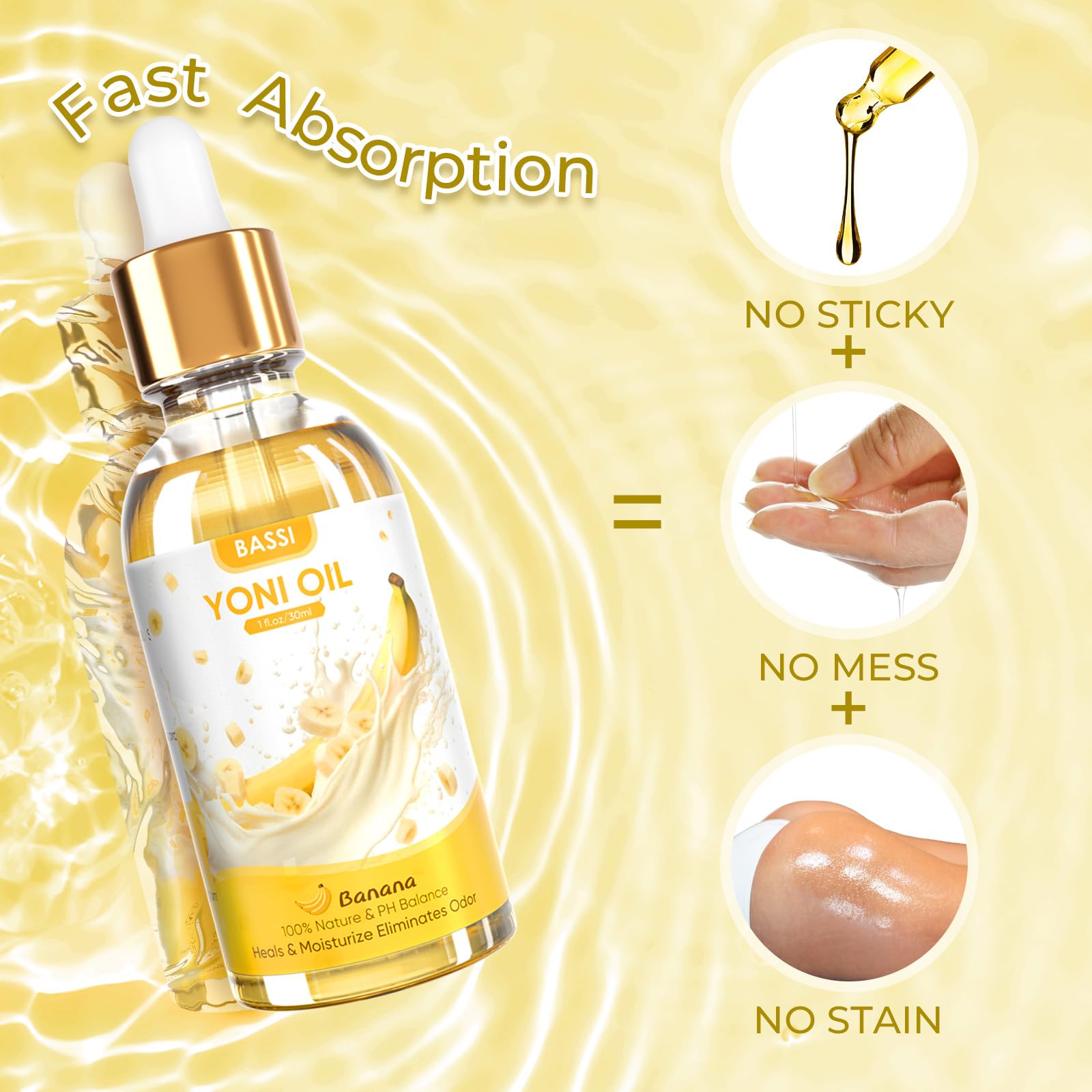 2PCS Yoni Oil Organic Feminine Oil Vaginal Moisturizer - Ph Balance for Women - Feminine Deodorant