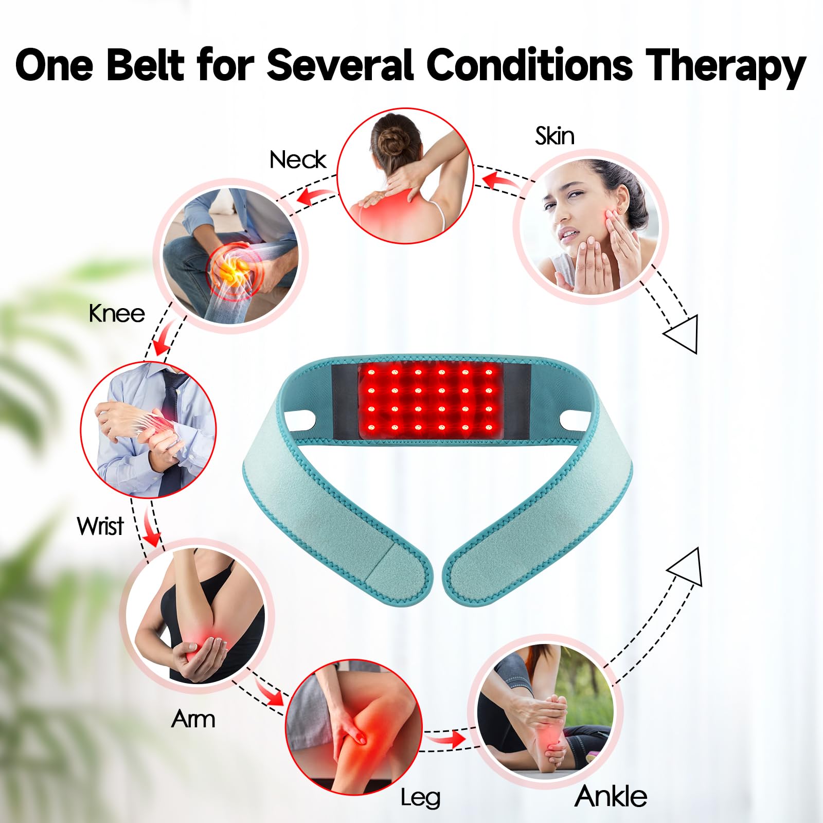 Red Light Therapy for Neck, Yasinaner Red Infrared Light Therapy Pad for Neck 660nm Red Light