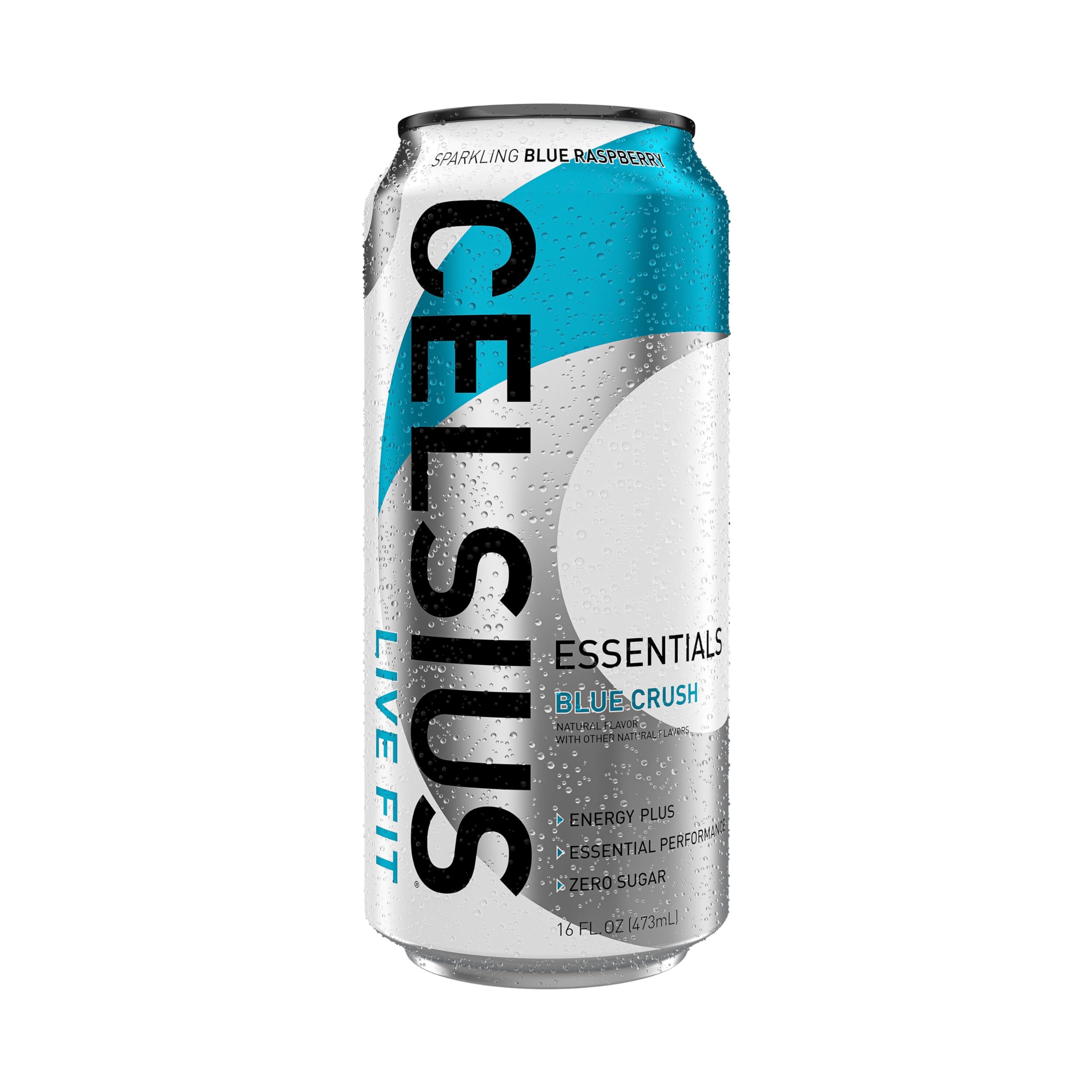CELSIUS ESSENTIALS, Sparkling Blue Crush, Performance Energy Drink 16 Fl Oz (Pack of 12)