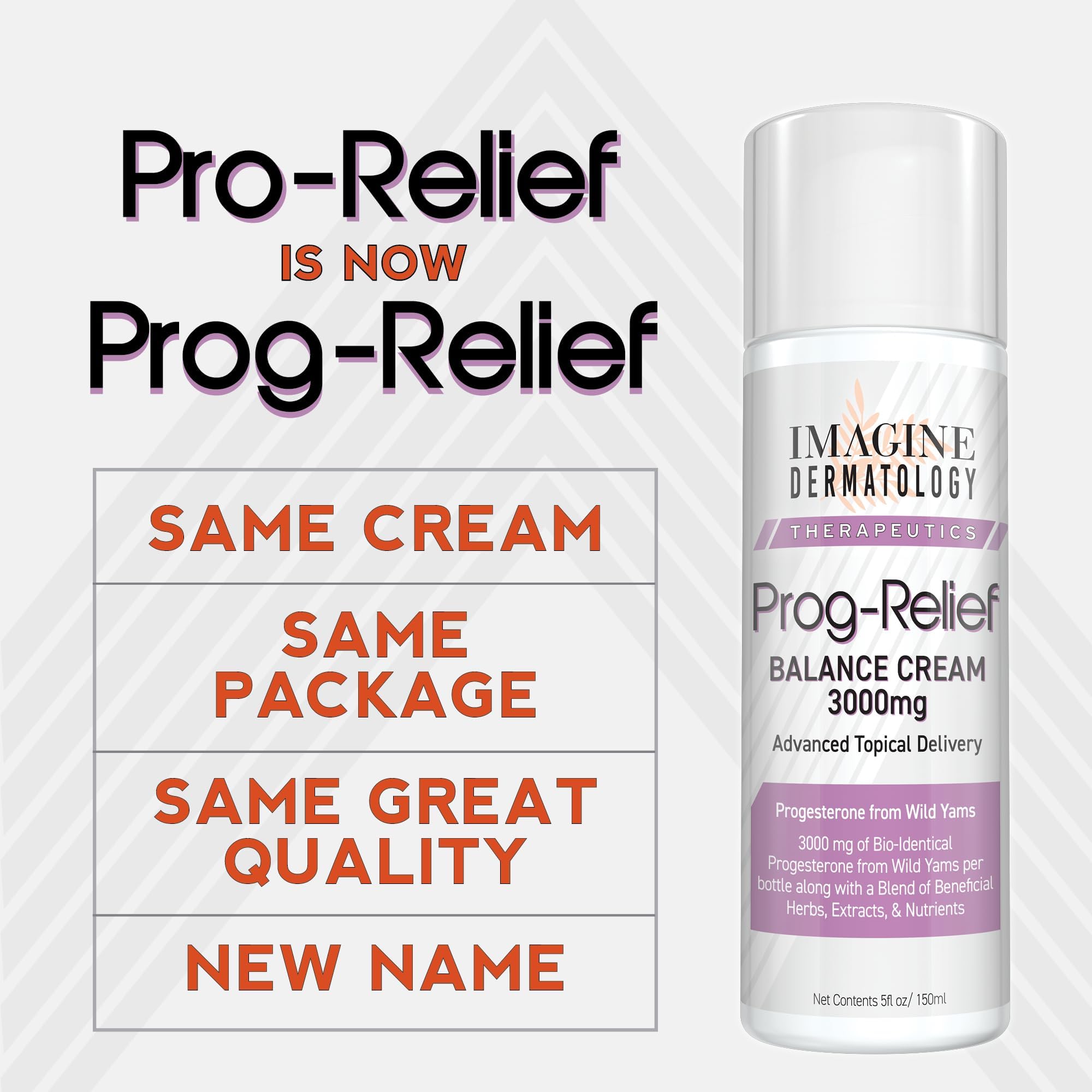 Imagine Dermatology Bio-Identical Progesterone Cream, 50% More - 3000mg, 150 Pump Doses